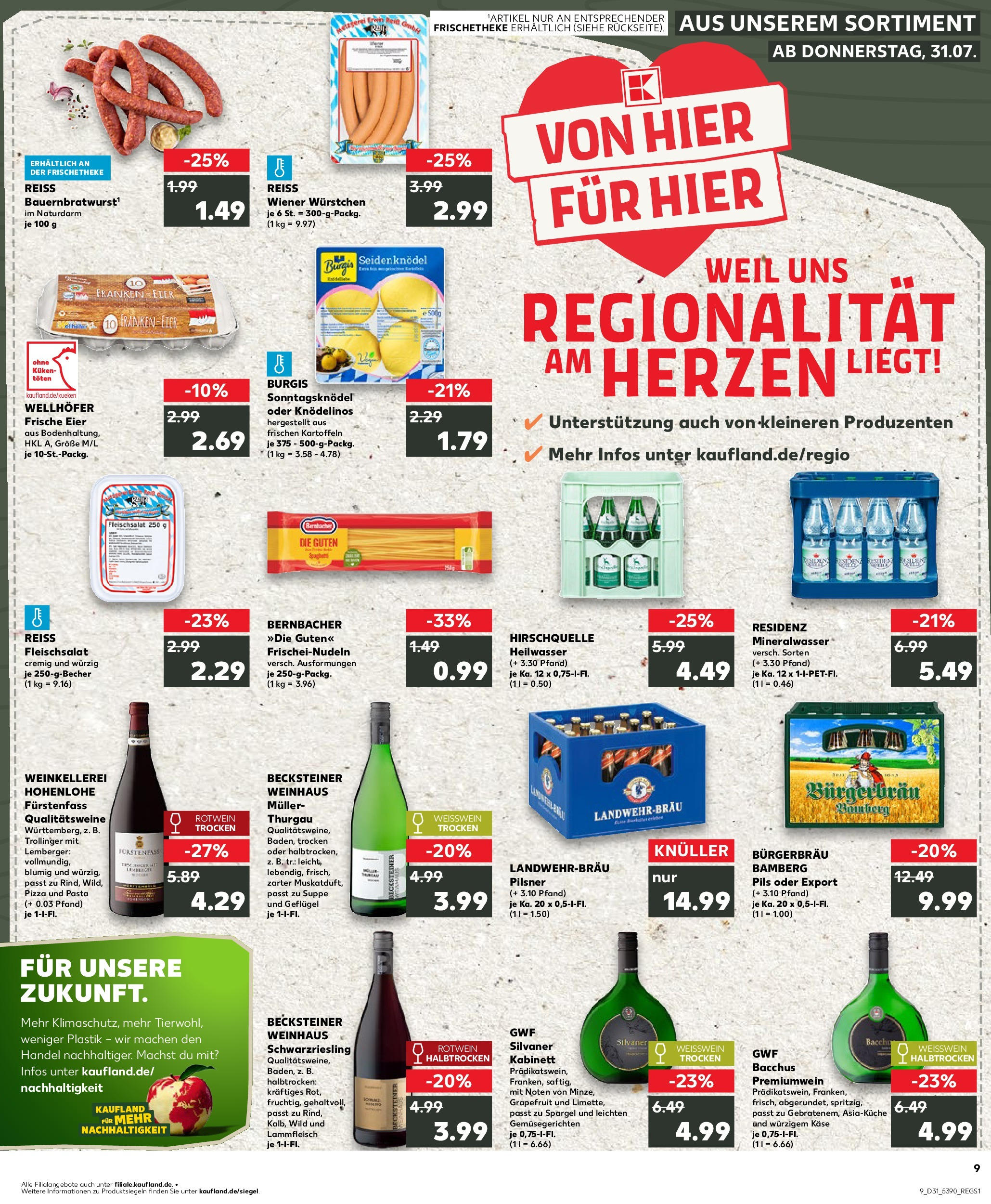 Prospekt Kaufland ab 31.07.2025 » Angebote und Werbung Online | Seite: 9 | Produkte: Eier, Weißwein, Rotwein, Spargel Prospekt Kaufland ab 31.07.2025 » Angebote Online zum Blättern | Seite: 9 | Produkte: Eier, Weißwein, Rotwein, Spargel