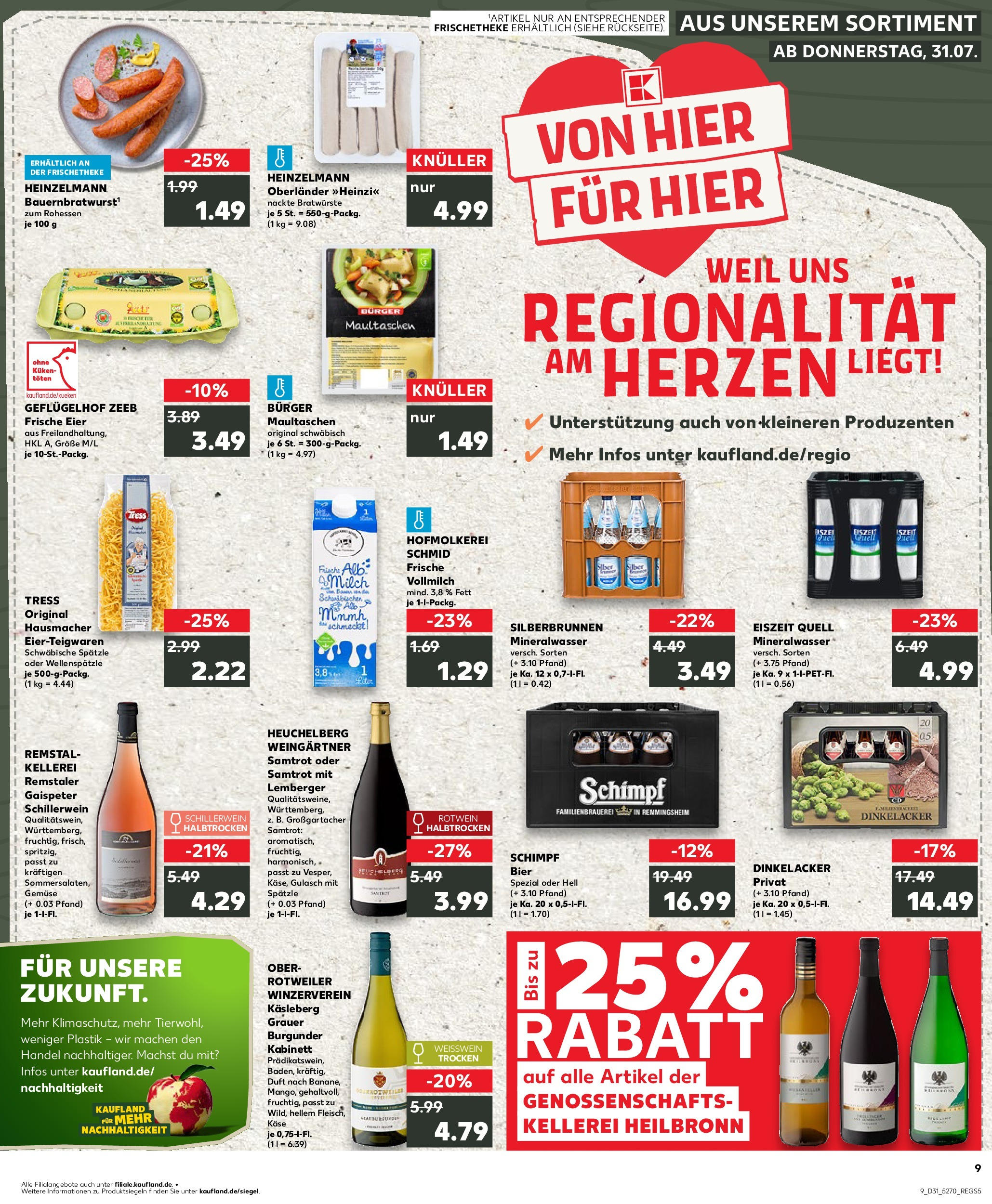 Prospekt Kaufland ab 31.07.2025 » Angebote und Werbung Online | Seite: 9 | Produkte: Käse, Gemüse, Gulasch, Maultaschen Prospekt Kaufland ab 31.07.2025 » Angebote Online zum Blättern | Seite: 9 | Produkte: Käse, Gemüse, Gulasch, Maultaschen