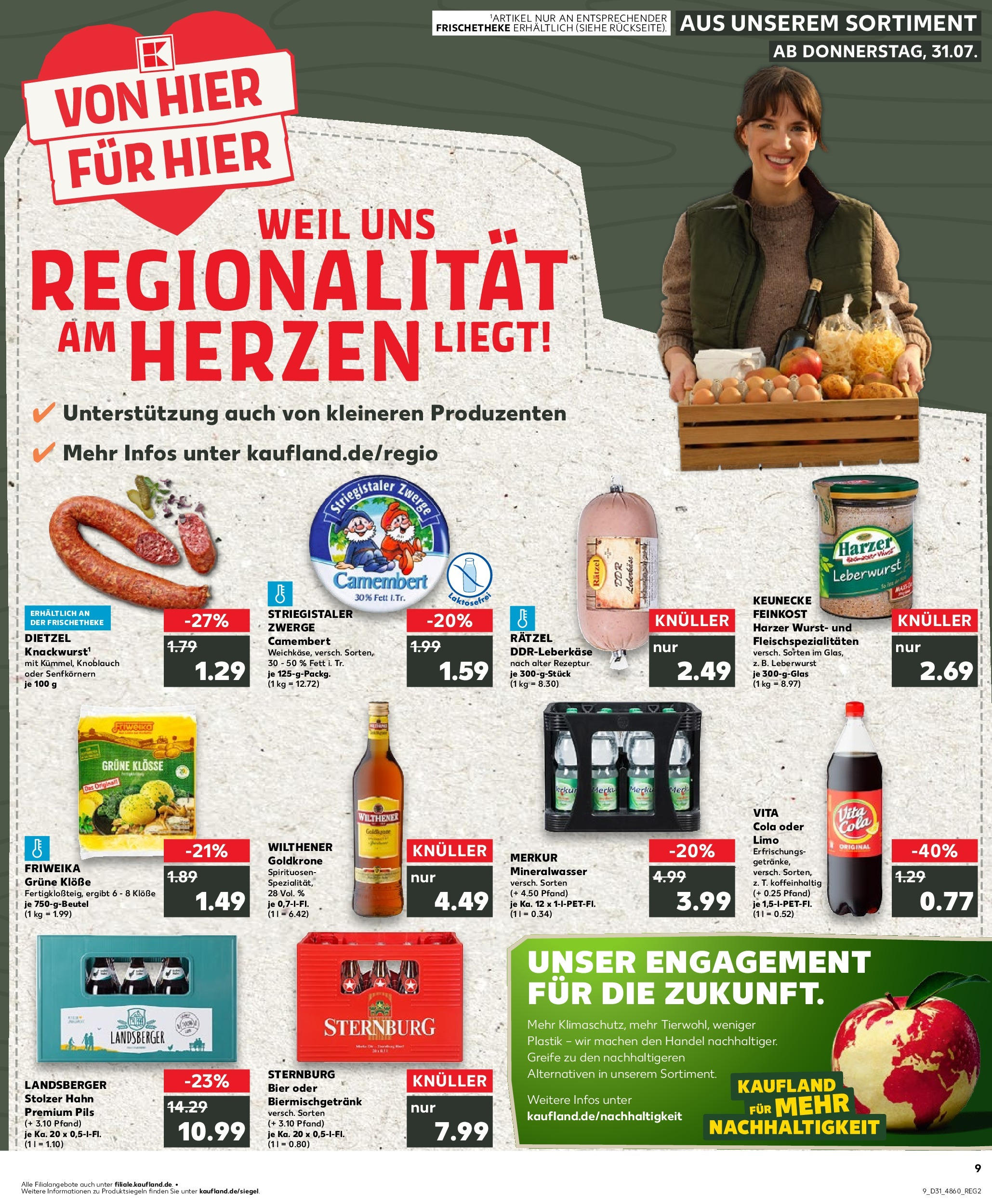 Prospekt Kaufland ab 31.07.2025 » Angebote und Werbung Online | Seite: 9 | Produkte: Pils, Wurst, Knoblauch, Vita cola Prospekt Kaufland ab 31.07.2025 » Angebote Online zum Blättern | Seite: 9 | Produkte: Pils, Wurst, Knoblauch, Vita cola