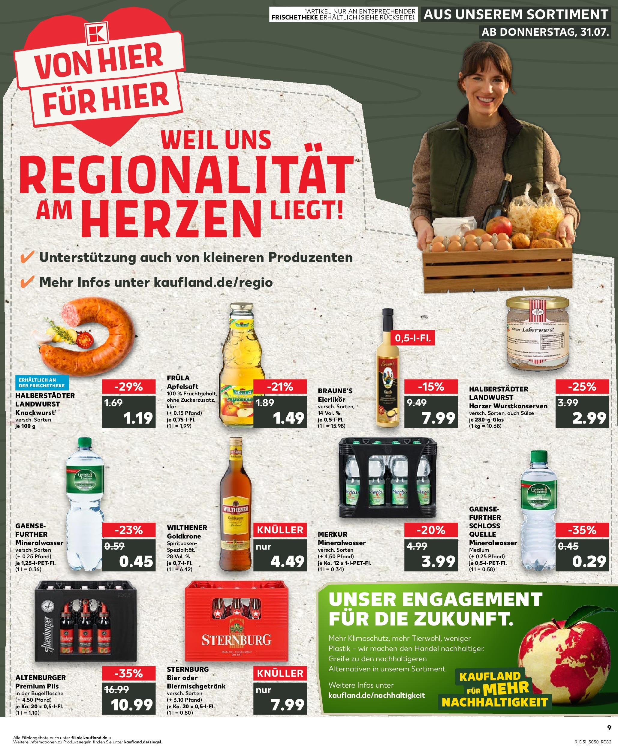 Prospekt Kaufland ab 31.07.2025 » Angebote und Werbung Online | Seite: 9 | Produkte: Bier, Pils, Mineralwasser, Apple Prospekt Kaufland ab 31.07.2025 » Angebote Online zum Blättern | Seite: 9 | Produkte: Bier, Pils, Mineralwasser, Apple