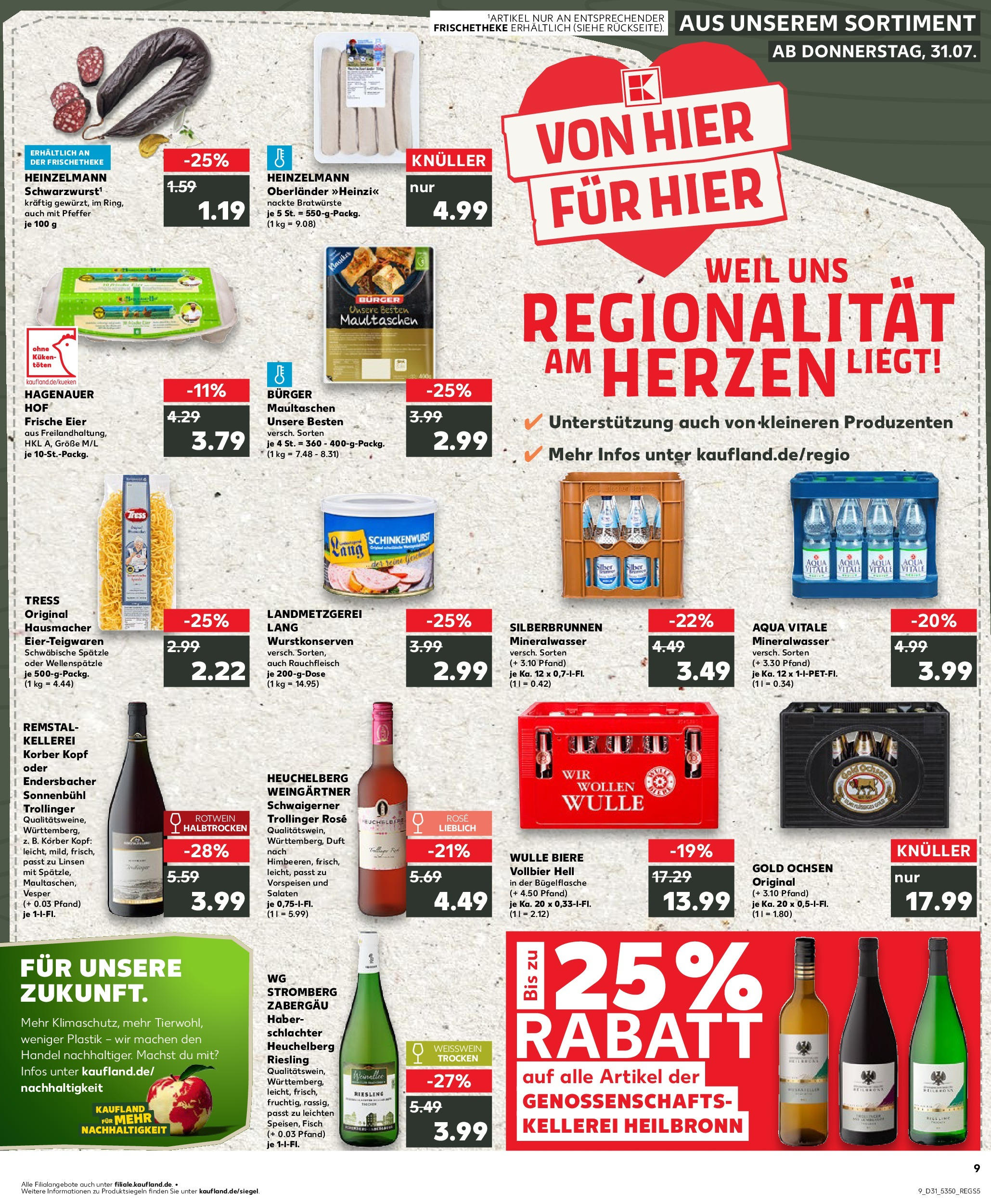 Prospekt Kaufland ab 30.07.2025 » Angebote Online zum Blättern | Seite: 9 | Produkte: Eier, Duft, Fisch, Maultaschen
