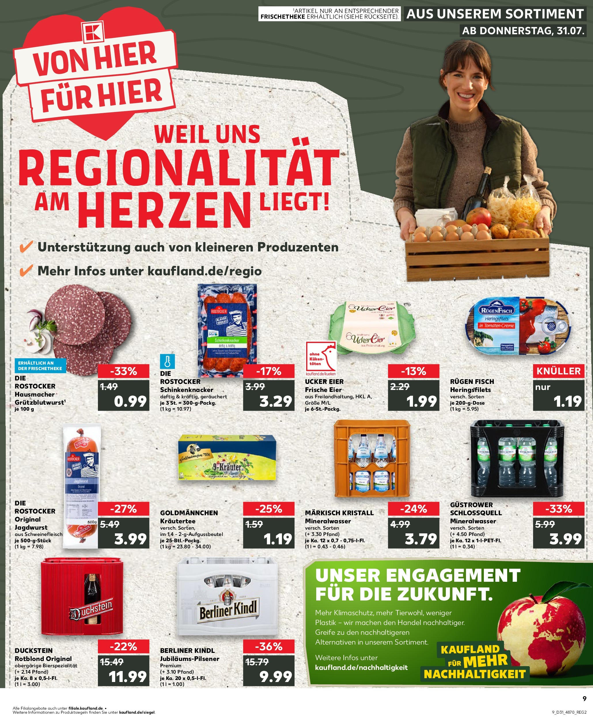 Prospekt Kaufland ab 31.07.2025 » Angebote und Werbung Online | Seite: 9 | Produkte: Berliner, Mineralwasser, Fisch, Schweinefleisch Prospekt Kaufland ab 31.07.2025 » Angebote Online zum Blättern | Seite: 9 | Produkte: Berliner, Mineralwasser, Fisch, Schweinefleisch