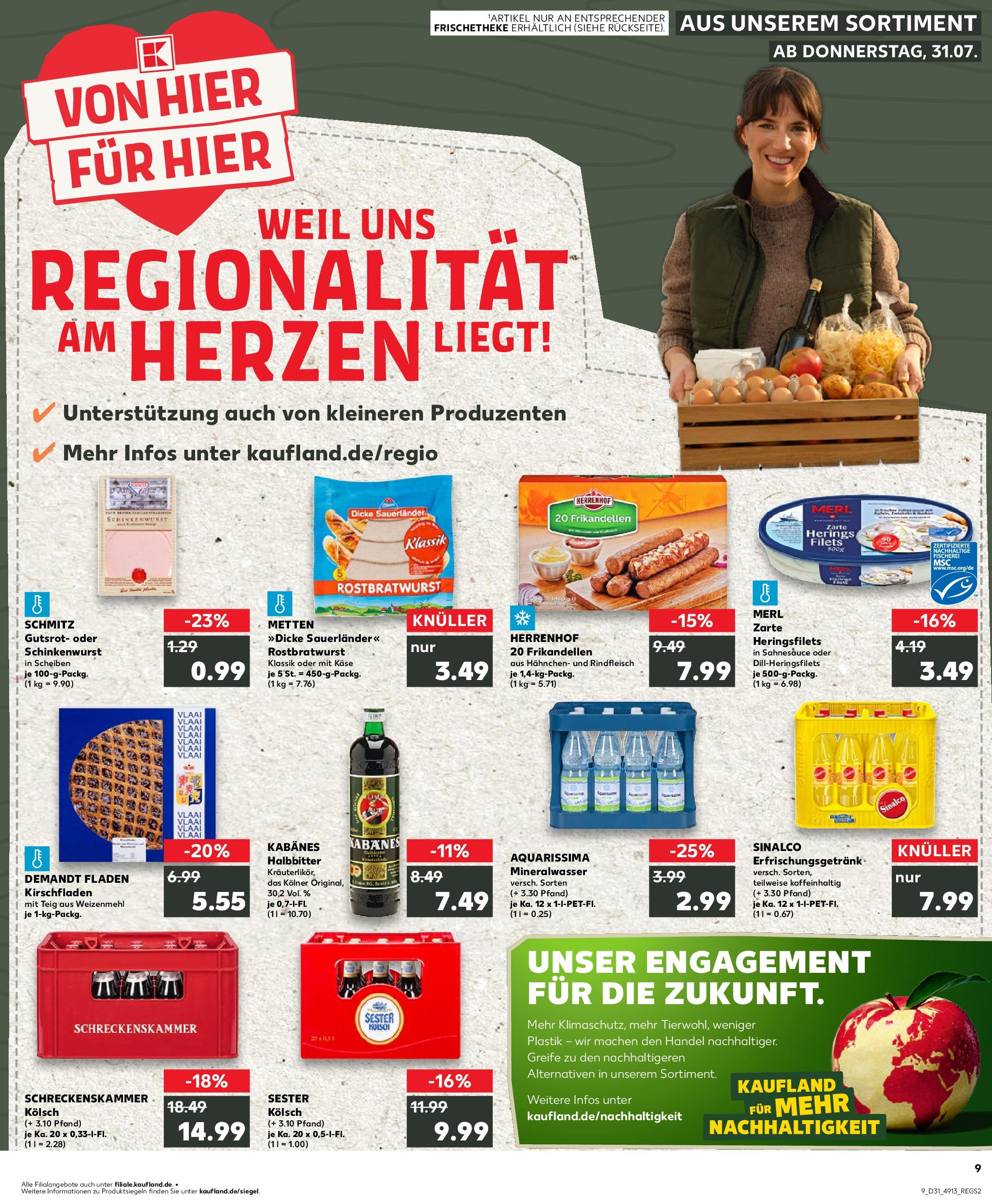 Prospekt Kaufland ab 31.07.2025 » Angebote und Werbung Online | Seite: 9 | Produkte: Sinalco, Hahnchen, Käse, Weizenmehl Prospekt Kaufland ab 31.07.2025 » Angebote Online zum Blättern | Seite: 9 | Produkte: Sinalco, Hahnchen, Käse, Weizenmehl