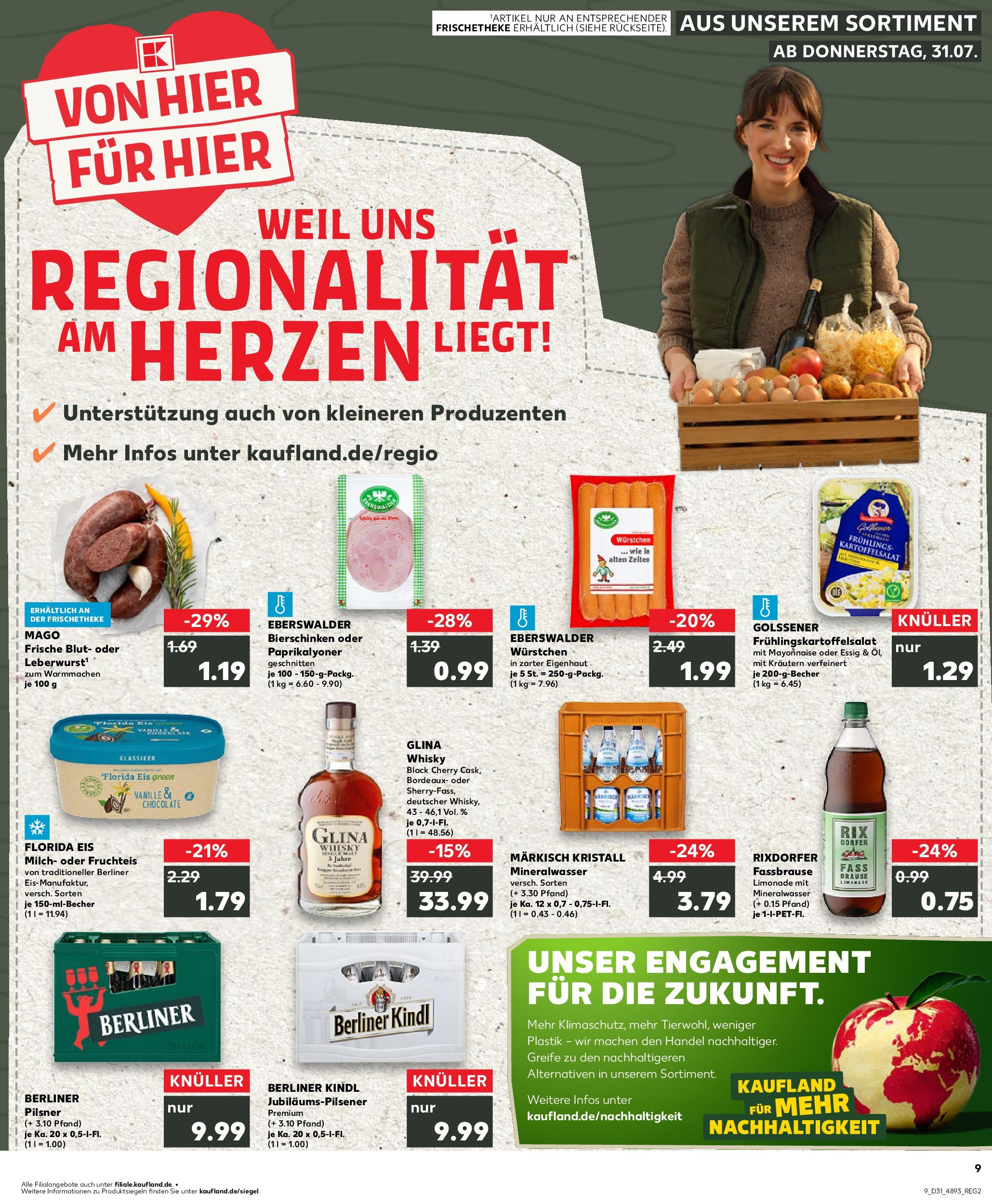 Prospekt Kaufland ab 31.07.2025 » Angebote und Werbung Online | Seite: 9 | Produkte: Milch, Essig, Limonade, Berliner pilsner Prospekt Kaufland ab 31.07.2025 » Angebote Online zum Blättern | Seite: 9 | Produkte: Milch, Essig, Limonade, Berliner pilsner