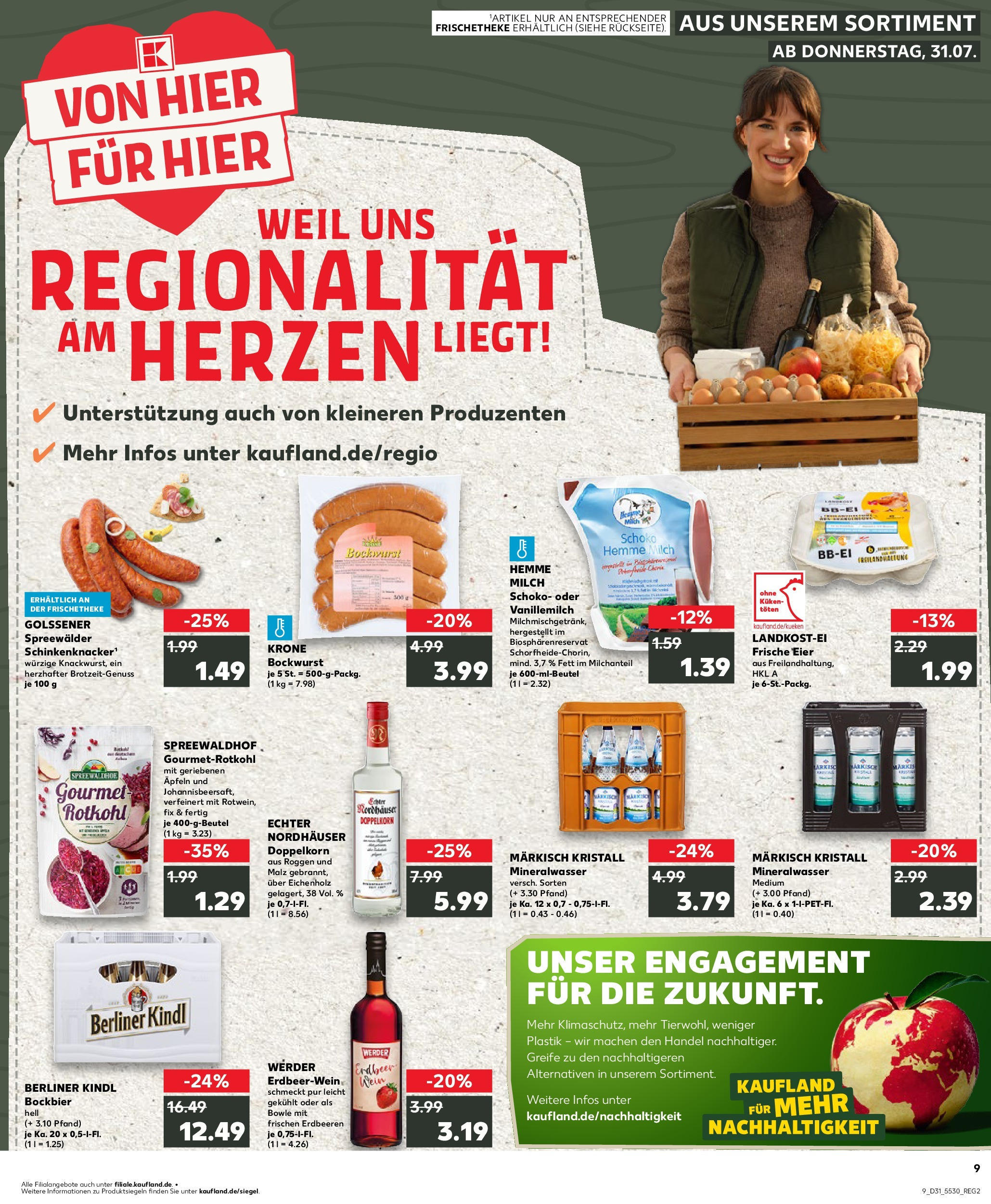 Prospekt Kaufland ab 03.08.2025 » Angebote und Werbung Online | Seite: 20 | Produkte: Berliner, Bockwurst, Wein, Erdbeeren Prospekt Kaufland ab 03.08.2025 » Angebote Online zum Blättern | Seite: 20 | Produkte: Berliner, Bockwurst, Wein, Erdbeeren