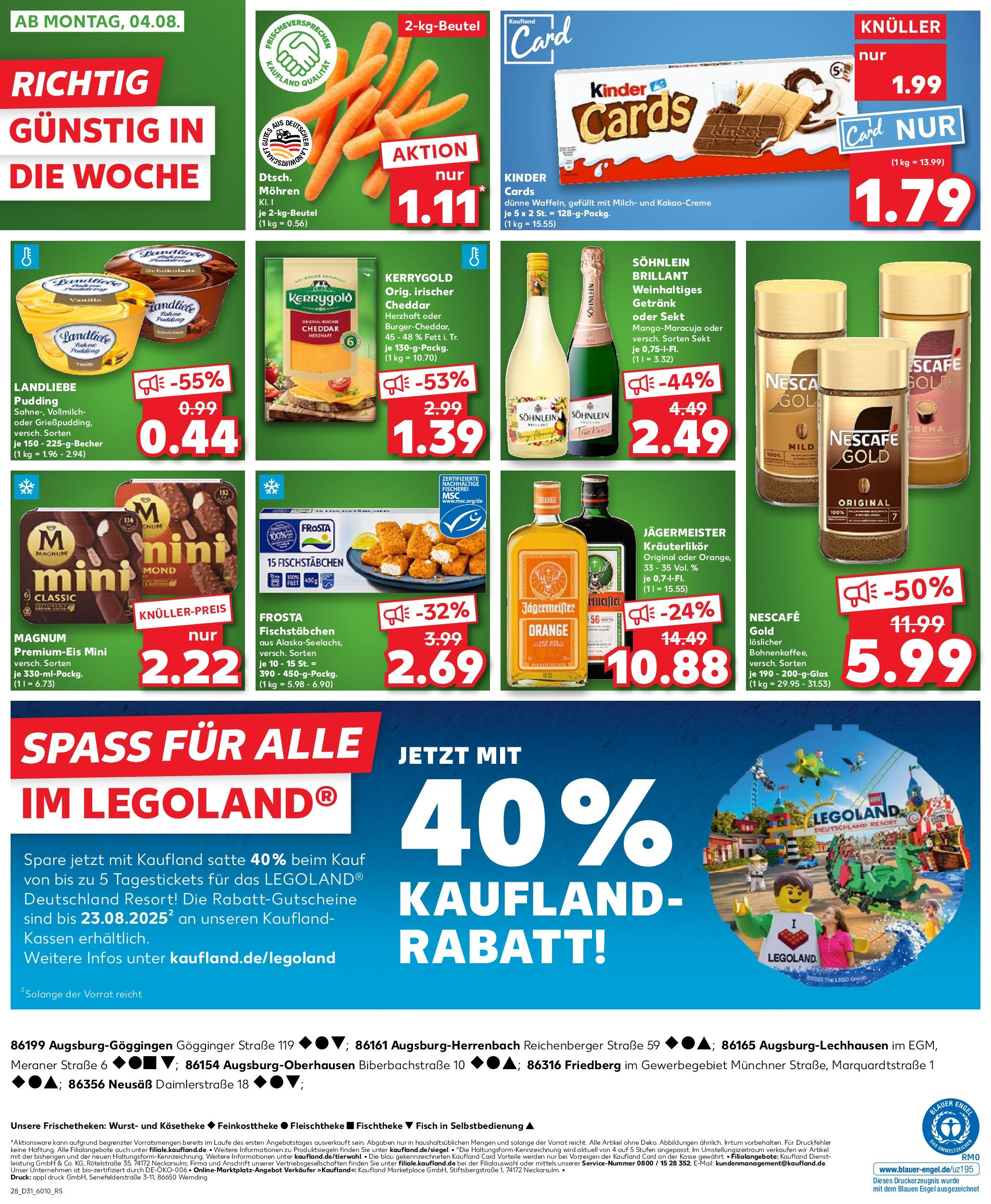 Prospekt Kaufland ab 31.07.2025 » Angebote Online zum Blättern | Seite: 28 | Produkte: Nescafe, Milch, Wurst, Nescafe gold