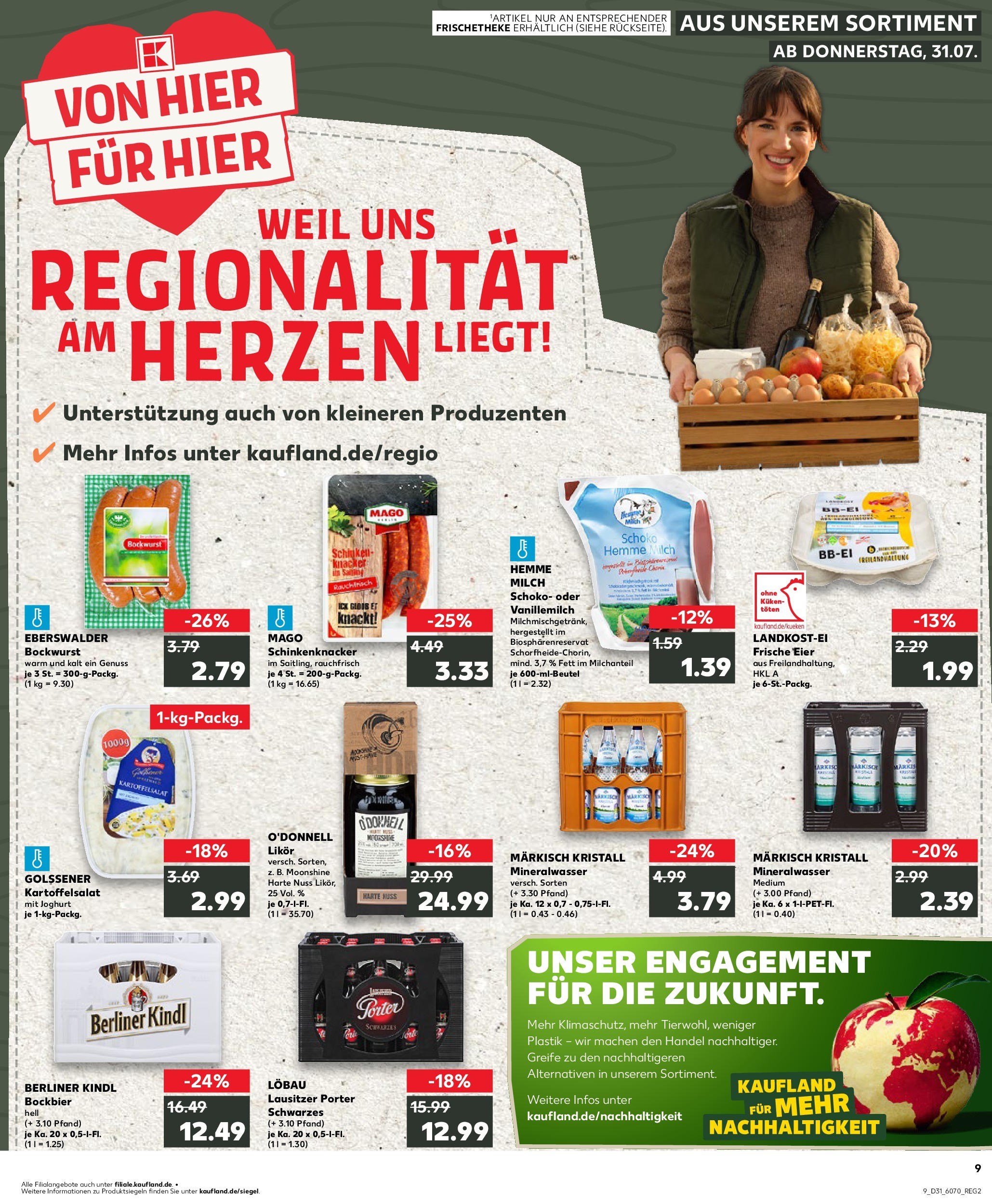 Prospekt Kaufland ab 31.07.2025 » Angebote und Werbung Online | Seite: 9 | Produkte: Berliner, Milch, Likör, Schinken Prospekt Kaufland ab 31.07.2025 » Angebote Online zum Blättern | Seite: 9 | Produkte: Berliner, Milch, Likör, Schinken