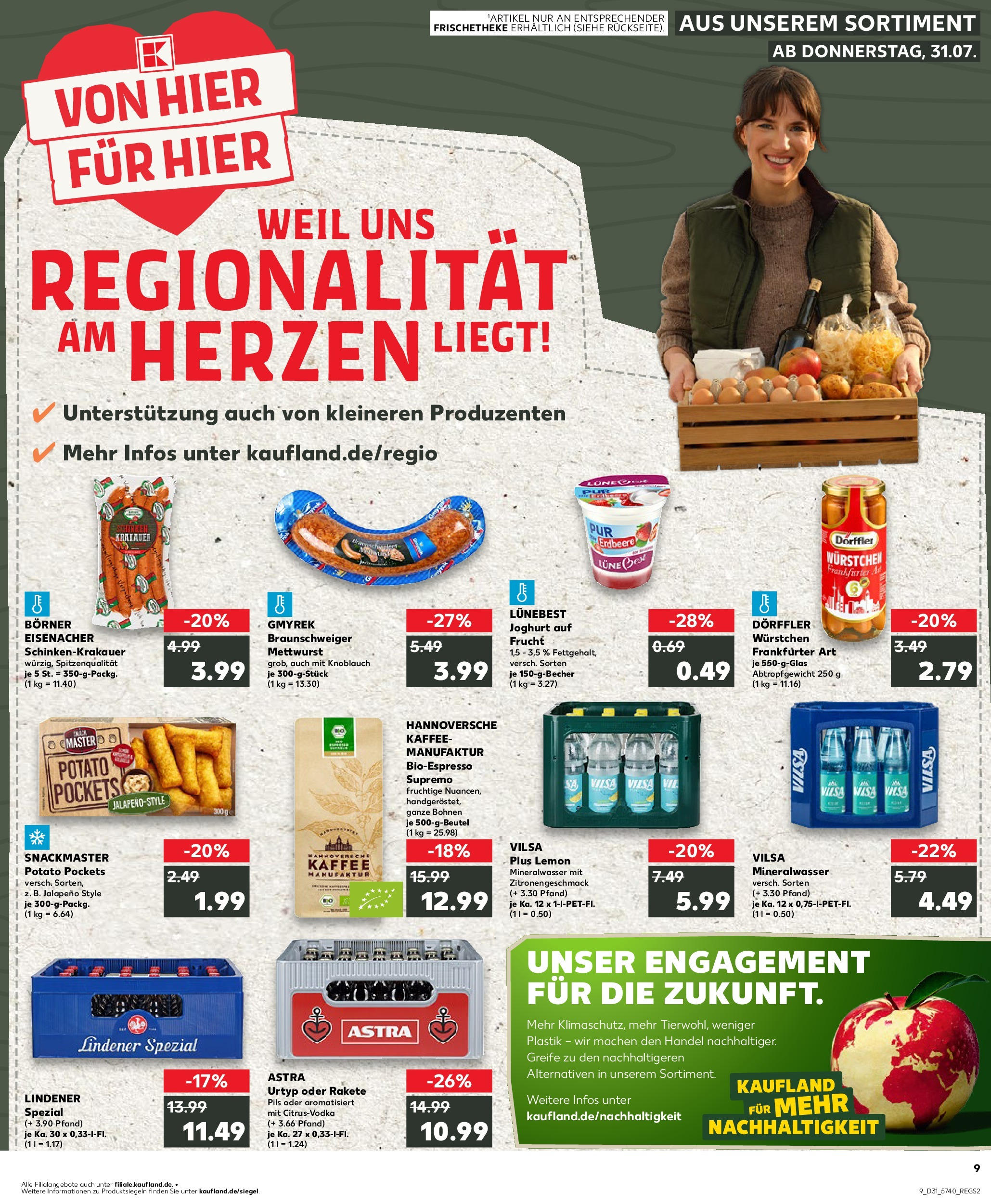Prospekt Kaufland ab 31.07.2025 » Angebote und Werbung Online | Seite: 9 | Produkte: Pils, Astra, Mineralwasser, Knoblauch Prospekt Kaufland ab 31.07.2025 » Angebote Online zum Blättern | Seite: 9 | Produkte: Pils, Astra, Mineralwasser, Knoblauch