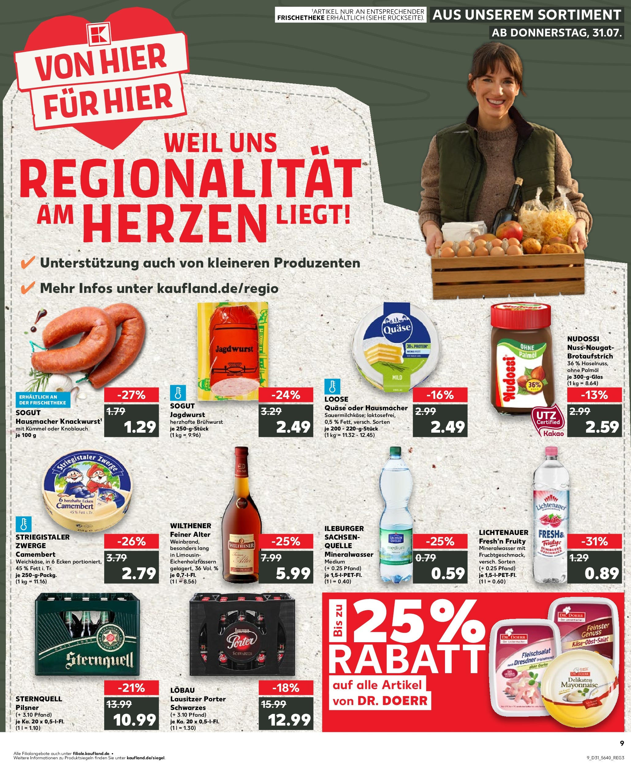 Prospekt Kaufland ab 31.07.2025 » Angebote und Werbung Online | Seite: 9 | Produkte: Wilthener, Mineralwasser, Mayonnaise, Knoblauch Prospekt Kaufland ab 31.07.2025 » Angebote Online zum Blättern | Seite: 9 | Produkte: Wilthener, Mineralwasser, Mayonnaise, Knoblauch
