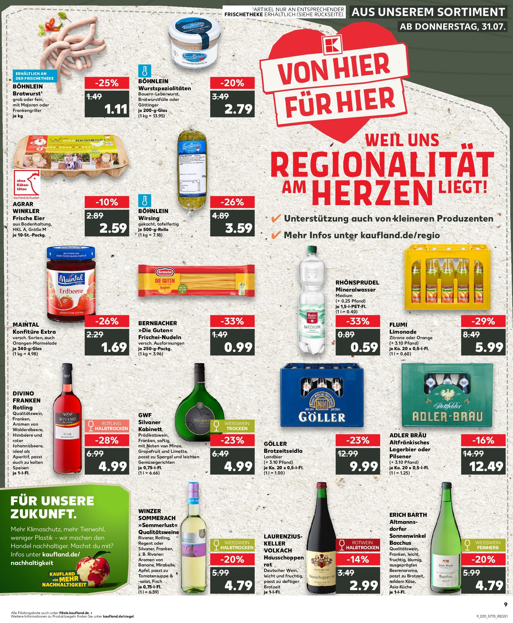 Prospekt Kaufland ab 31.07.2025 » Angebote und Werbung Online | Seite: 9 | Produkte: Rotwein, Mineralwasser, Fisch, Grapefruit Prospekt Kaufland ab 31.07.2025 » Angebote Online zum Blättern | Seite: 9 | Produkte: Rotwein, Mineralwasser, Fisch, Grapefruit