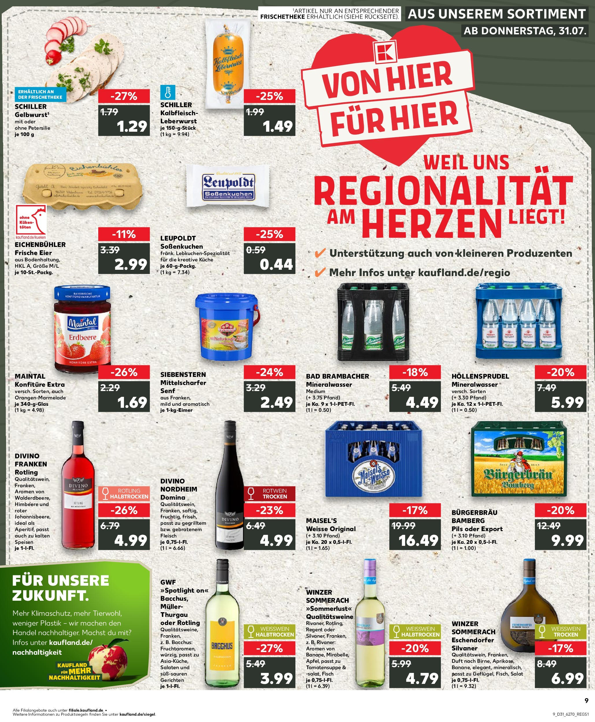 Prospekt Kaufland ab 31.07.2025 » Angebote und Werbung Online | Seite: 9 | Produkte: Weißwein, Bad, Küche, Fisch Prospekt Kaufland ab 31.07.2025 » Angebote Online zum Blättern | Seite: 9 | Produkte: Weißwein, Bad, Küche, Fisch