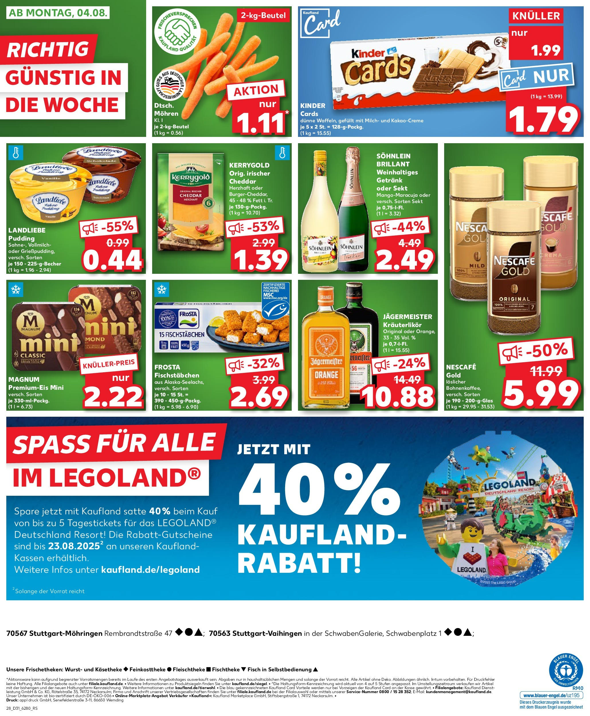 Prospekt Kaufland ab 31.07.2025 » Angebote und Werbung Online | Seite: 28 | Produkte: Milch, Fisch, Jägermeister, Wurst Prospekt Kaufland ab 31.07.2025 » Angebote Online zum Blättern | Seite: 28 | Produkte: Milch, Fisch, Jägermeister, Wurst
