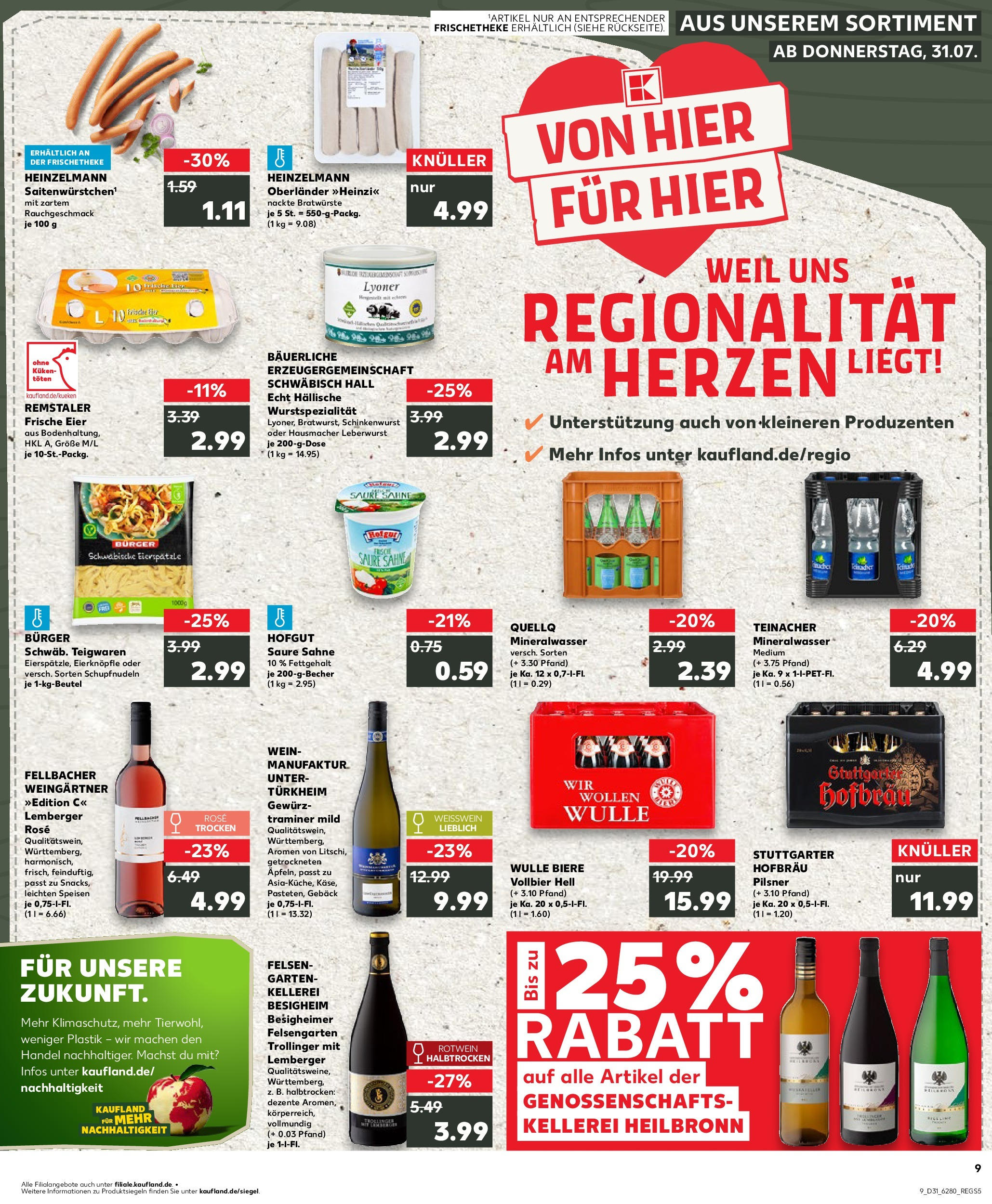 Prospekt Kaufland ab 31.07.2025 » Angebote und Werbung Online | Seite: 9 | Produkte: Weißwein, Rotwein, Burger, Wein Prospekt Kaufland ab 31.07.2025 » Angebote Online zum Blättern | Seite: 9 | Produkte: Weißwein, Rotwein, Burger, Wein
