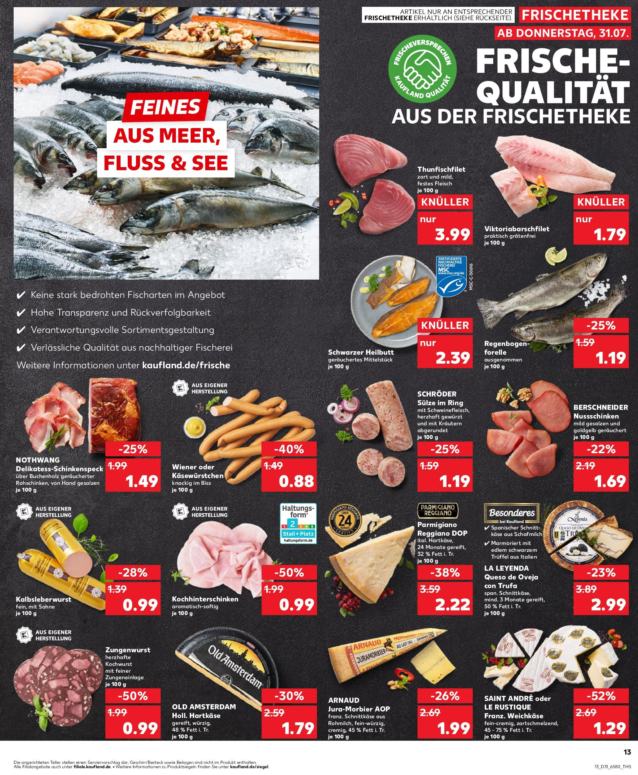 Prospekt Kaufland ab 31.07.2025 » Angebote und Werbung Online | Seite: 13 | Produkte: Käse, Sahne, Fleisch Prospekt Kaufland ab 31.07.2025 » Angebote Online zum Blättern | Seite: 13 | Produkte: Käse, Sahne, Fleisch