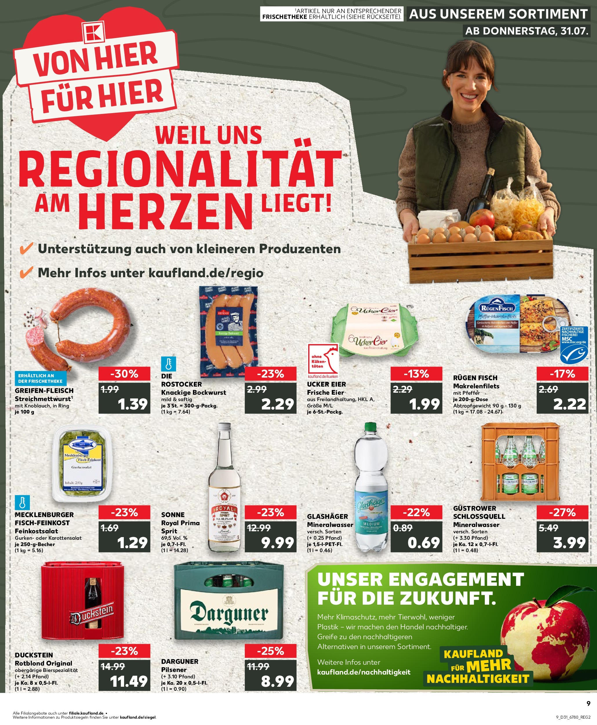 Prospekt Kaufland ab 31.07.2025 » Angebote und Werbung Online | Seite: 9 | Produkte: Bockwurst, Fisch, Pfeffer, Gurken Prospekt Kaufland ab 31.07.2025 » Angebote Online zum Blättern | Seite: 9 | Produkte: Bockwurst, Fisch, Pfeffer, Gurken