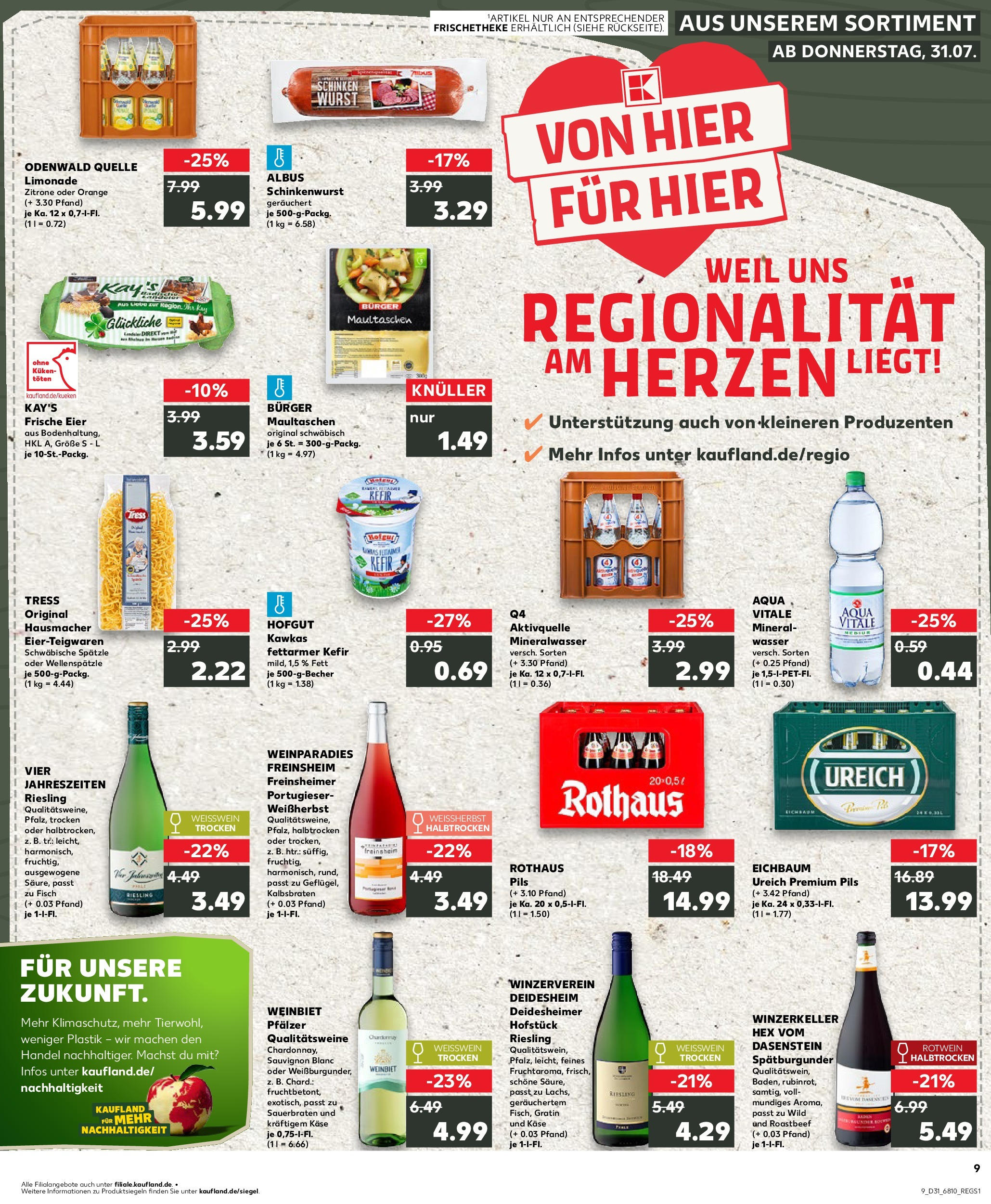 Prospekt Kaufland ab 31.07.2025 » Angebote und Werbung Online | Seite: 9 | Produkte: Rotwein, Rotwein trocken, Limonade, Fisch Prospekt Kaufland ab 31.07.2025 » Angebote Online zum Blättern | Seite: 9 | Produkte: Rotwein, Rotwein trocken, Limonade, Fisch