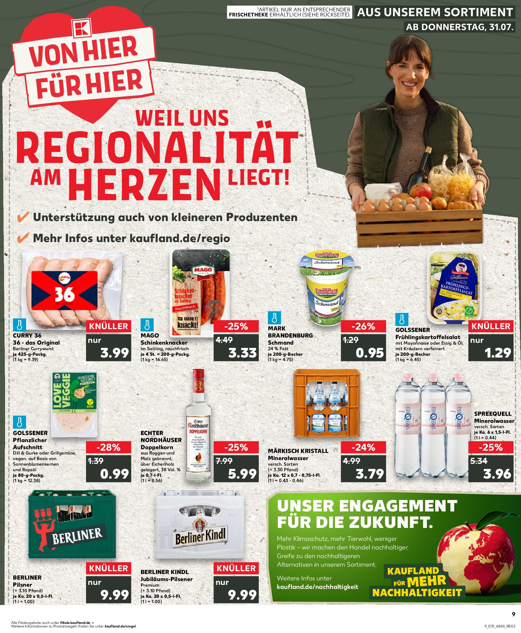 Prospekt Kaufland ab 31.07.2025 » Angebote und Werbung Online | Seite: 9 | Produkte: Berliner, Rapsöl, Mineralwasser, Berliner pilsner Prospekt Kaufland ab 31.07.2025 » Angebote Online zum Blättern | Seite: 9 | Produkte: Berliner, Rapsöl, Mineralwasser, Berliner pilsner