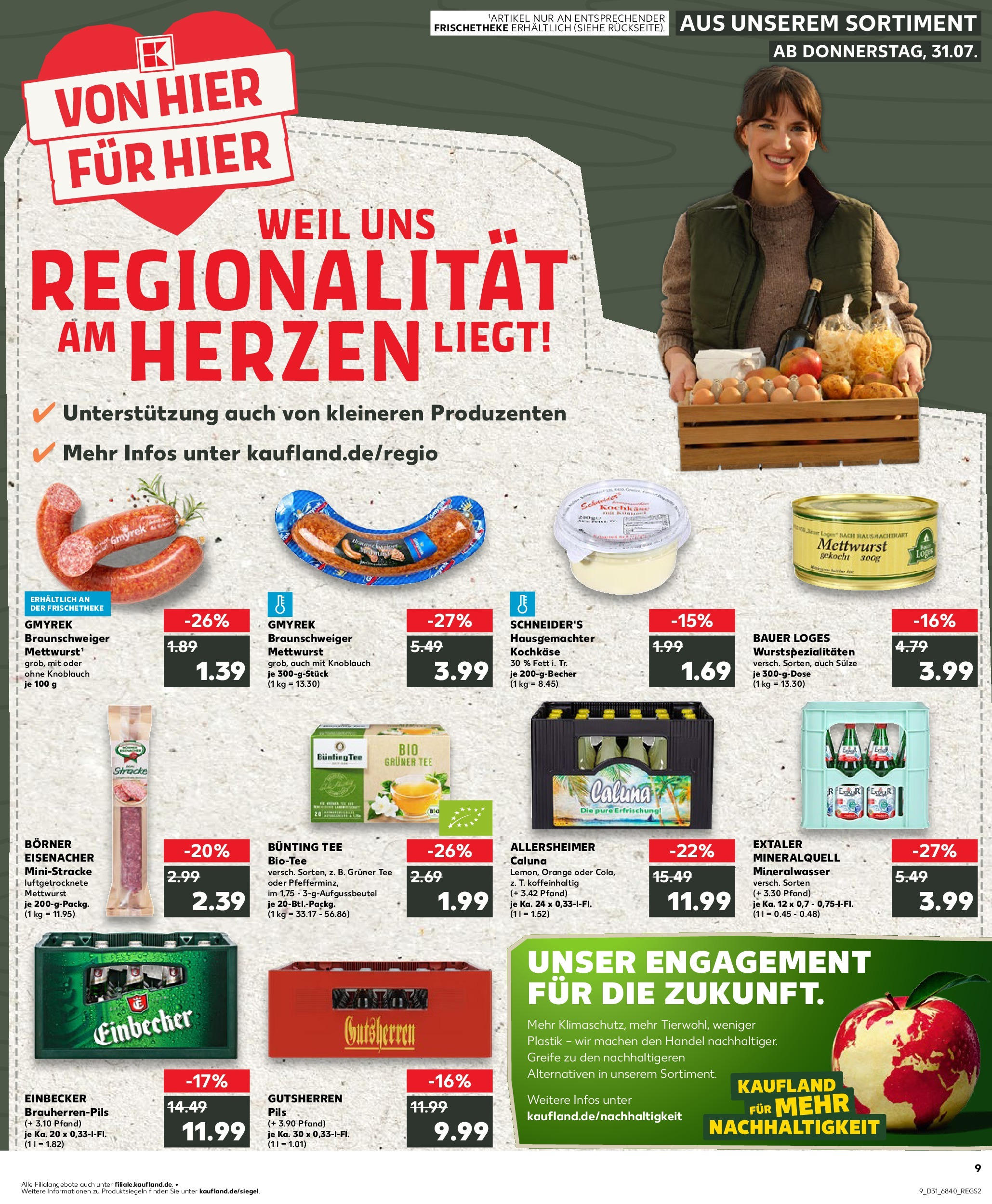 Prospekt Kaufland ab 31.07.2025 » Angebote und Werbung Online | Seite: 9 | Produkte: Pils, Mineralwasser, Knoblauch, Tee Prospekt Kaufland ab 31.07.2025 » Angebote Online zum Blättern | Seite: 9 | Produkte: Pils, Mineralwasser, Knoblauch, Tee