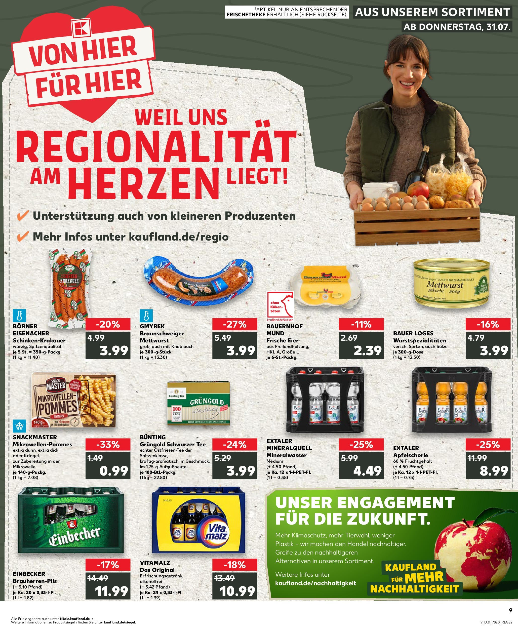 Prospekt Kaufland ab 31.07.2025 » Angebote und Werbung Online | Seite: 9 | Produkte: Mikrowelle, Eier, Pommes, Mineralwasser Prospekt Kaufland ab 31.07.2025 » Angebote Online zum Blättern | Seite: 9 | Produkte: Mikrowelle, Eier, Pommes, Mineralwasser