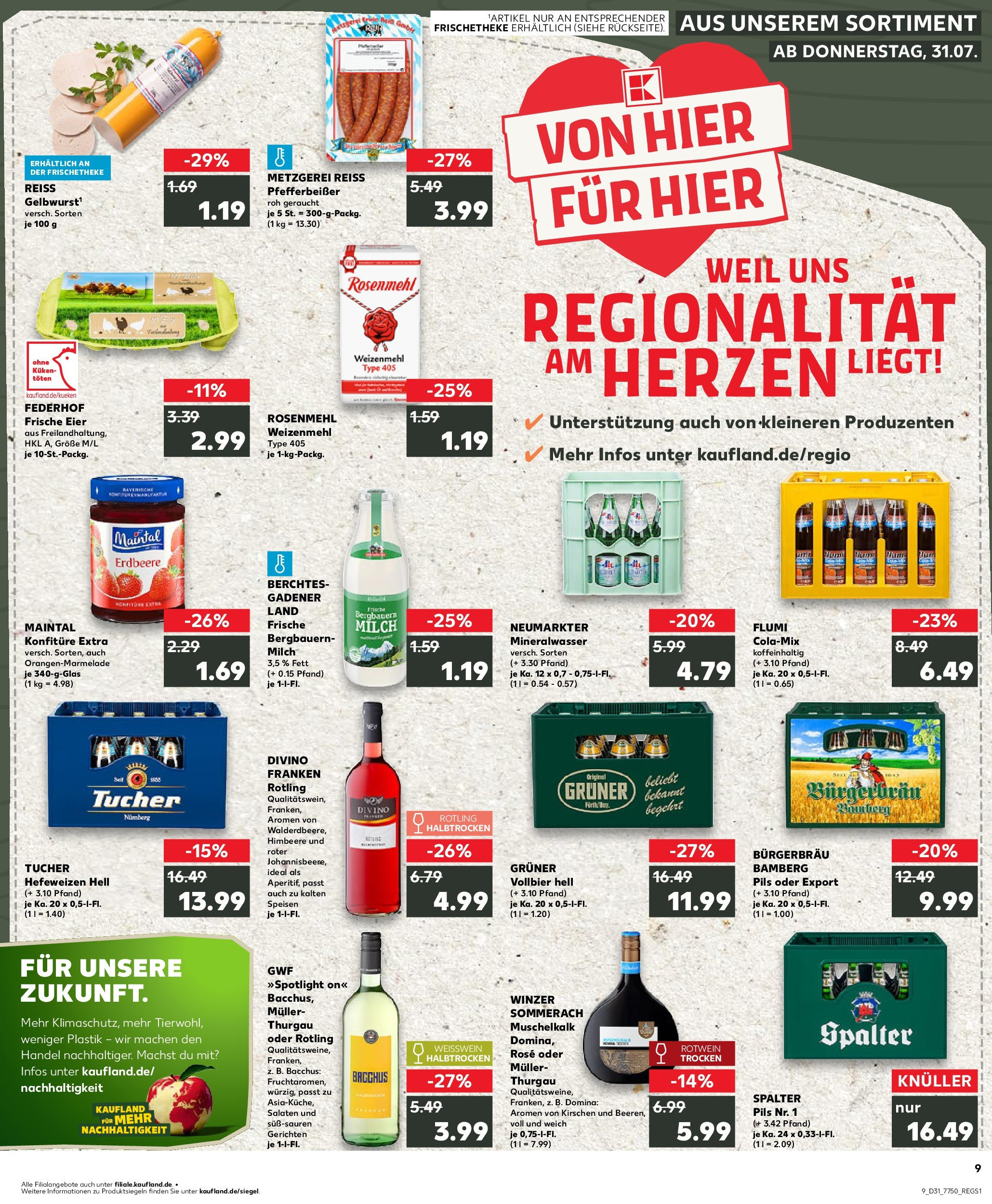Prospekt Kaufland ab 31.07.2025 » Angebote und Werbung Online | Seite: 9 | Produkte: Rotwein, Pils, Mineralwasser, Kirschen Prospekt Kaufland ab 31.07.2025 » Angebote Online zum Blättern | Seite: 9 | Produkte: Rotwein, Pils, Mineralwasser, Kirschen
