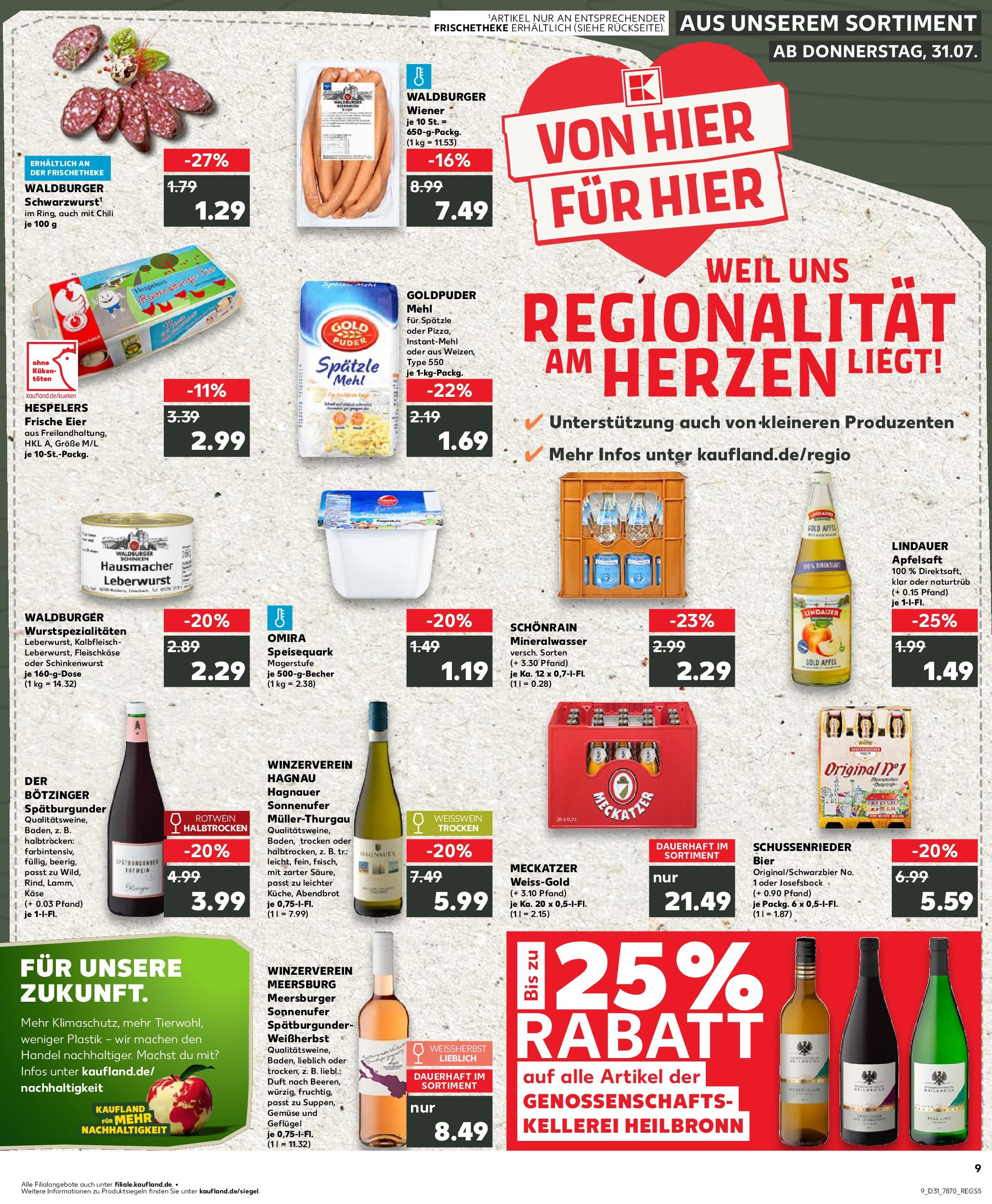 Prospekt Kaufland ab 31.07.2025 » Angebote Online zum Blättern | Seite: 9 | Produkte: Bier, Puder, Gemüse, Chili