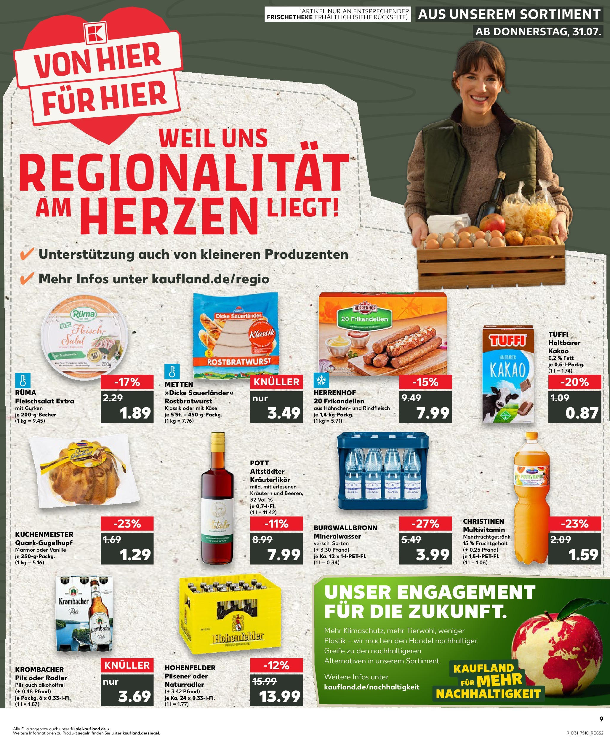Prospekt Kaufland ab 31.07.2025 » Angebote und Werbung Online | Seite: 9 | Produkte: Hahnchen, Käse, Radler, Salat Prospekt Kaufland ab 31.07.2025 » Angebote Online zum Blättern | Seite: 9 | Produkte: Hahnchen, Käse, Radler, Salat