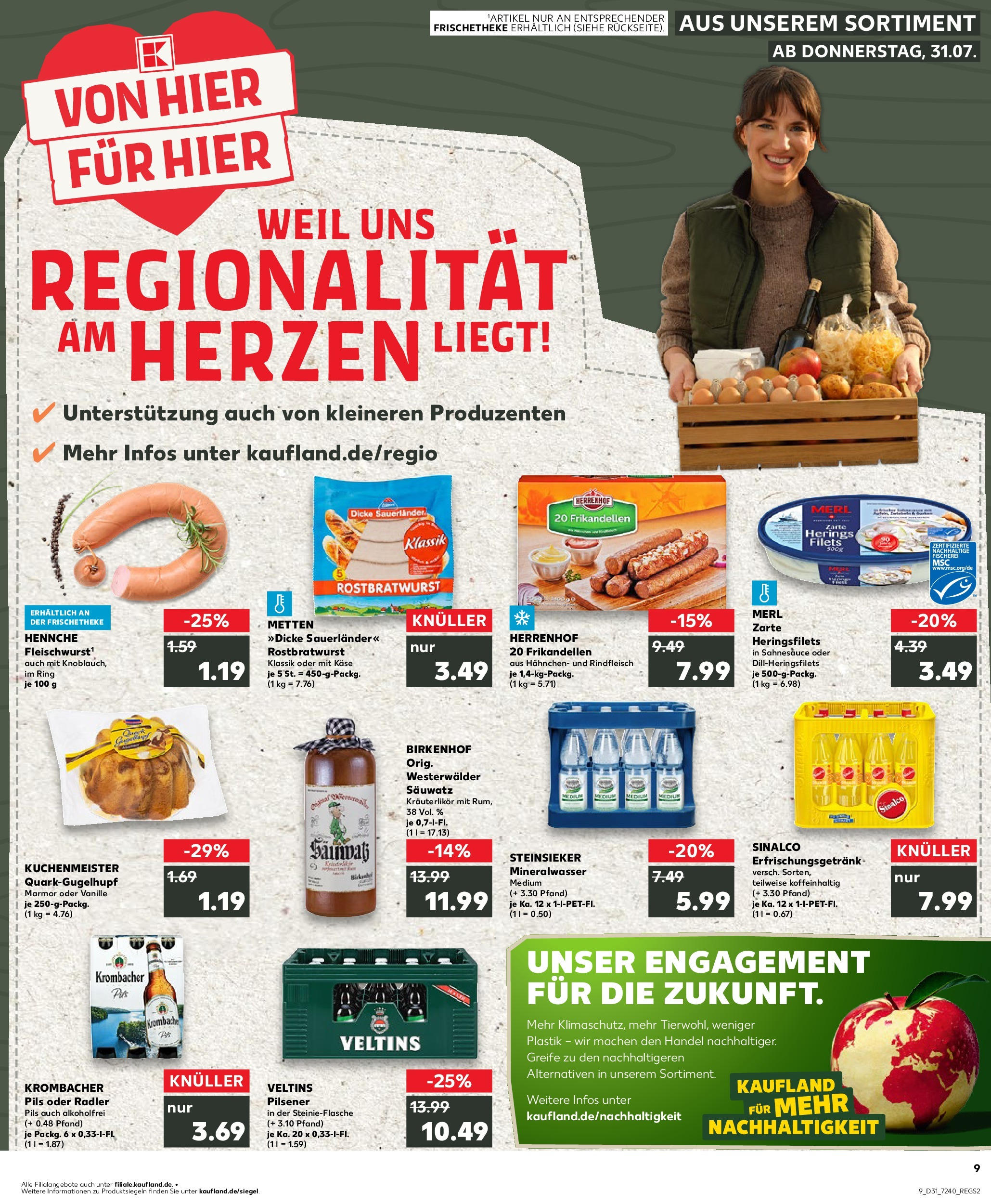 Prospekt Kaufland ab 30.07.2025 » Angebote und Werbung Online | Seite: 9 | Produkte: Sinalco, Pils, Mineralwasser, Rindfleisch Prospekt Kaufland ab 30.07.2025 » Angebote Online zum Blättern | Seite: 9 | Produkte: Sinalco, Pils, Mineralwasser, Rindfleisch