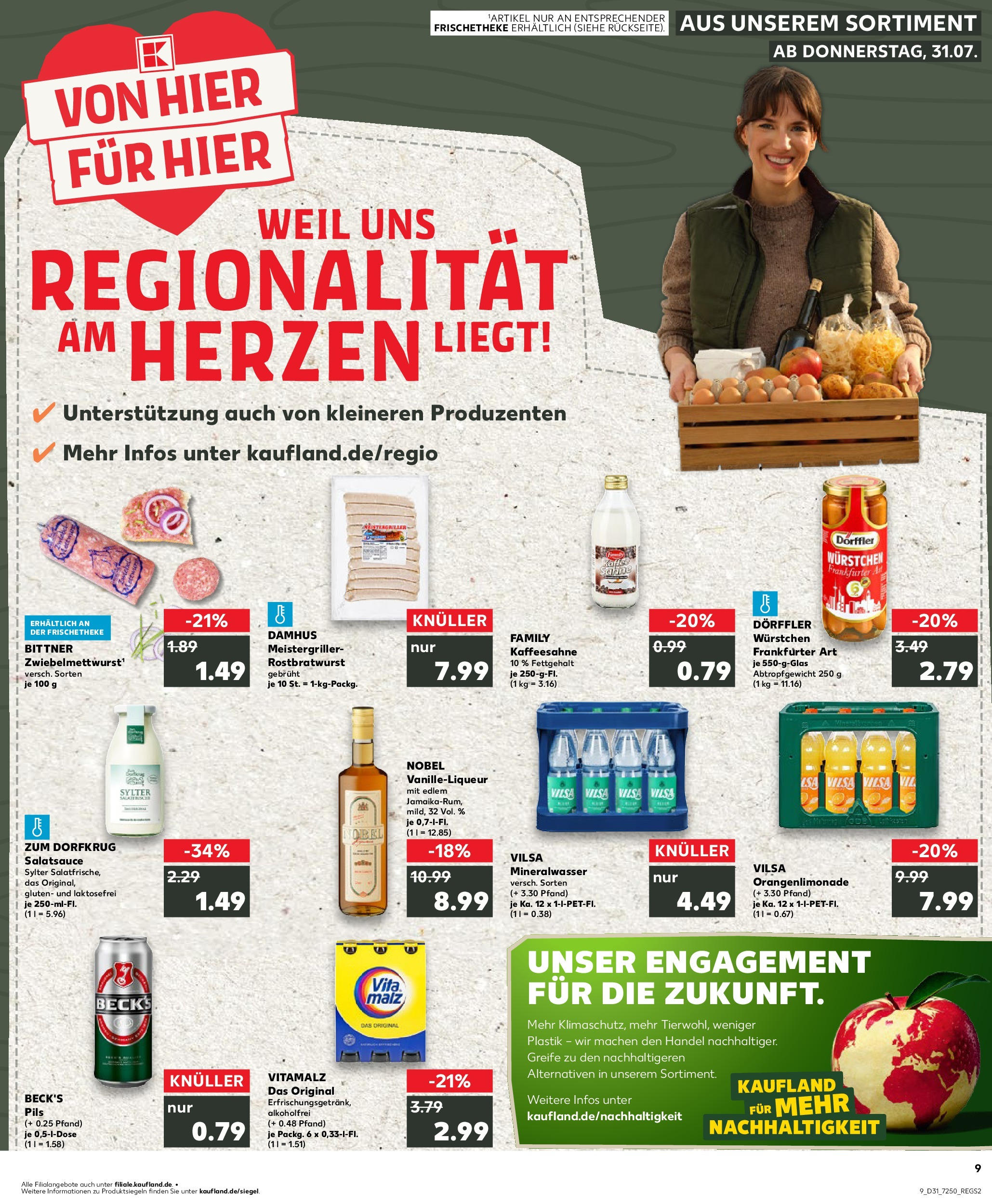Prospekt Kaufland ab 31.07.2025 » Angebote und Werbung Online | Seite: 9 | Produkte: Pils, Dressing, Mineralwasser Prospekt Kaufland ab 31.07.2025 » Angebote Online zum Blättern | Seite: 9 | Produkte: Pils, Dressing, Mineralwasser