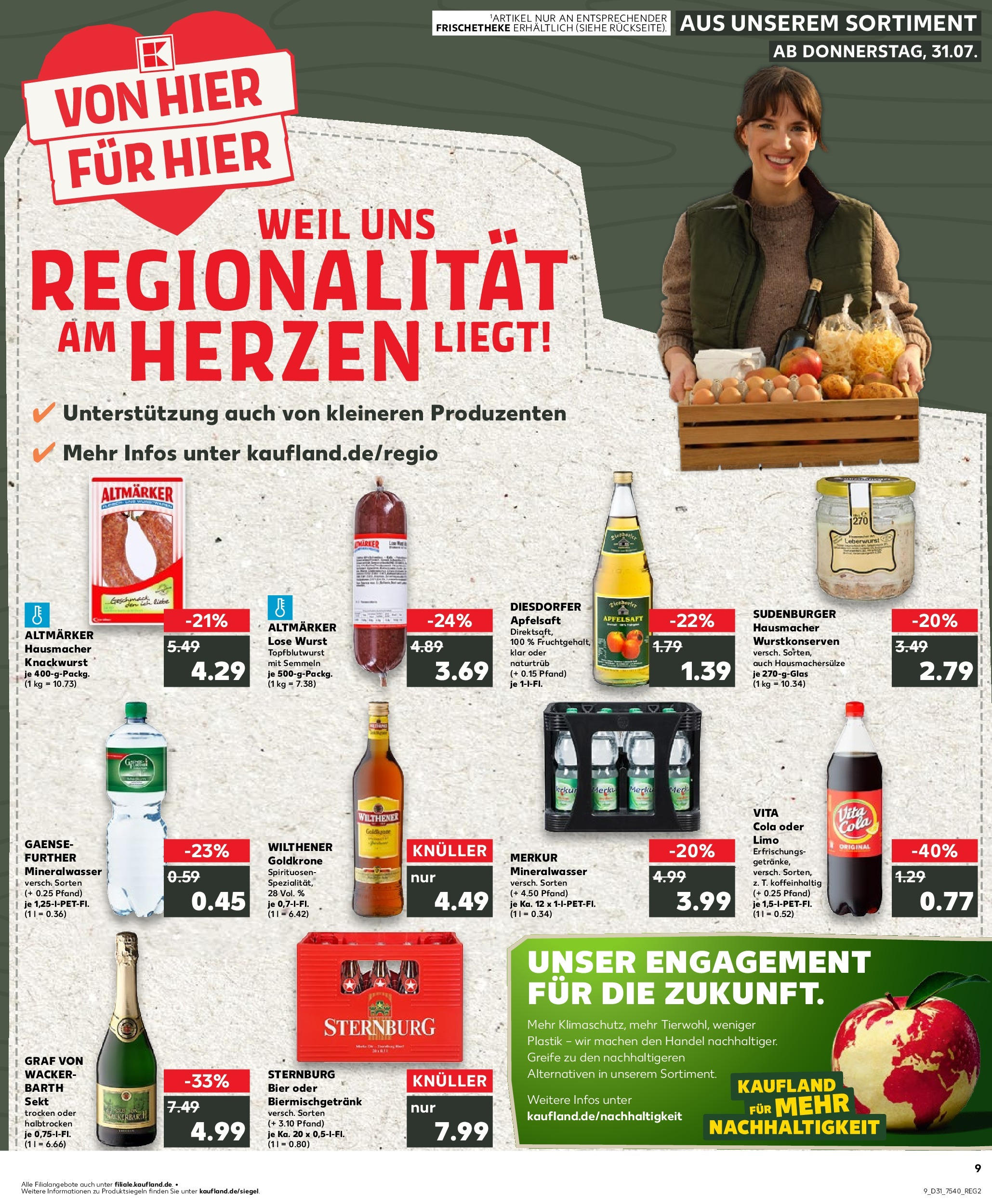 Prospekt Kaufland ab 31.07.2025 » Angebote und Werbung Online | Seite: 9 | Produkte: Cola, Wilthener, Apfelsaft, Apple Prospekt Kaufland ab 31.07.2025 » Angebote Online zum Blättern | Seite: 9 | Produkte: Cola, Wilthener, Apfelsaft, Apple