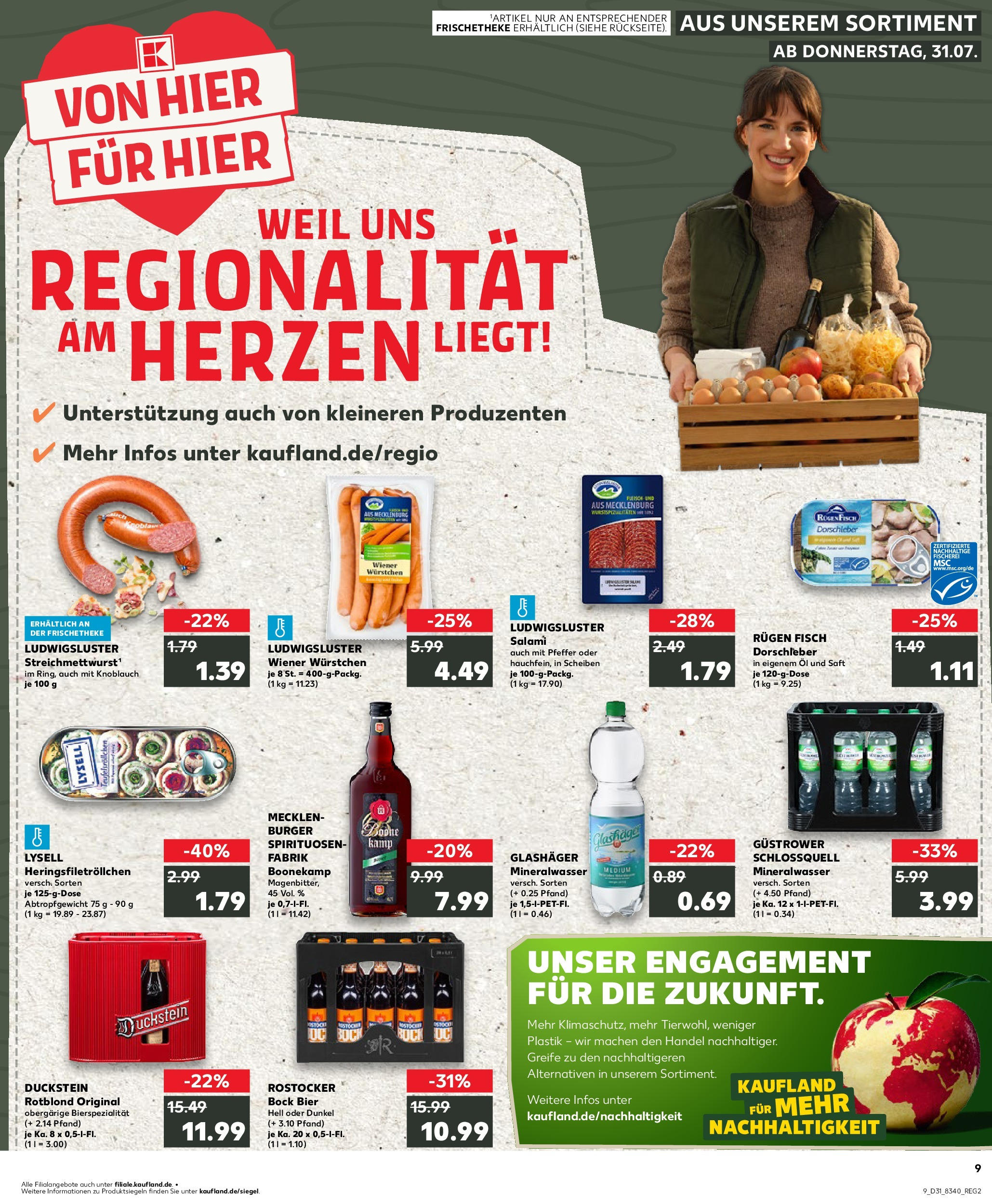 Prospekt Kaufland ab 31.07.2025 » Angebote und Werbung Online | Seite: 9 | Produkte: Fisch, Knoblauch, Salami, Saft Prospekt Kaufland ab 31.07.2025 » Angebote Online zum Blättern | Seite: 9 | Produkte: Fisch, Knoblauch, Salami, Saft