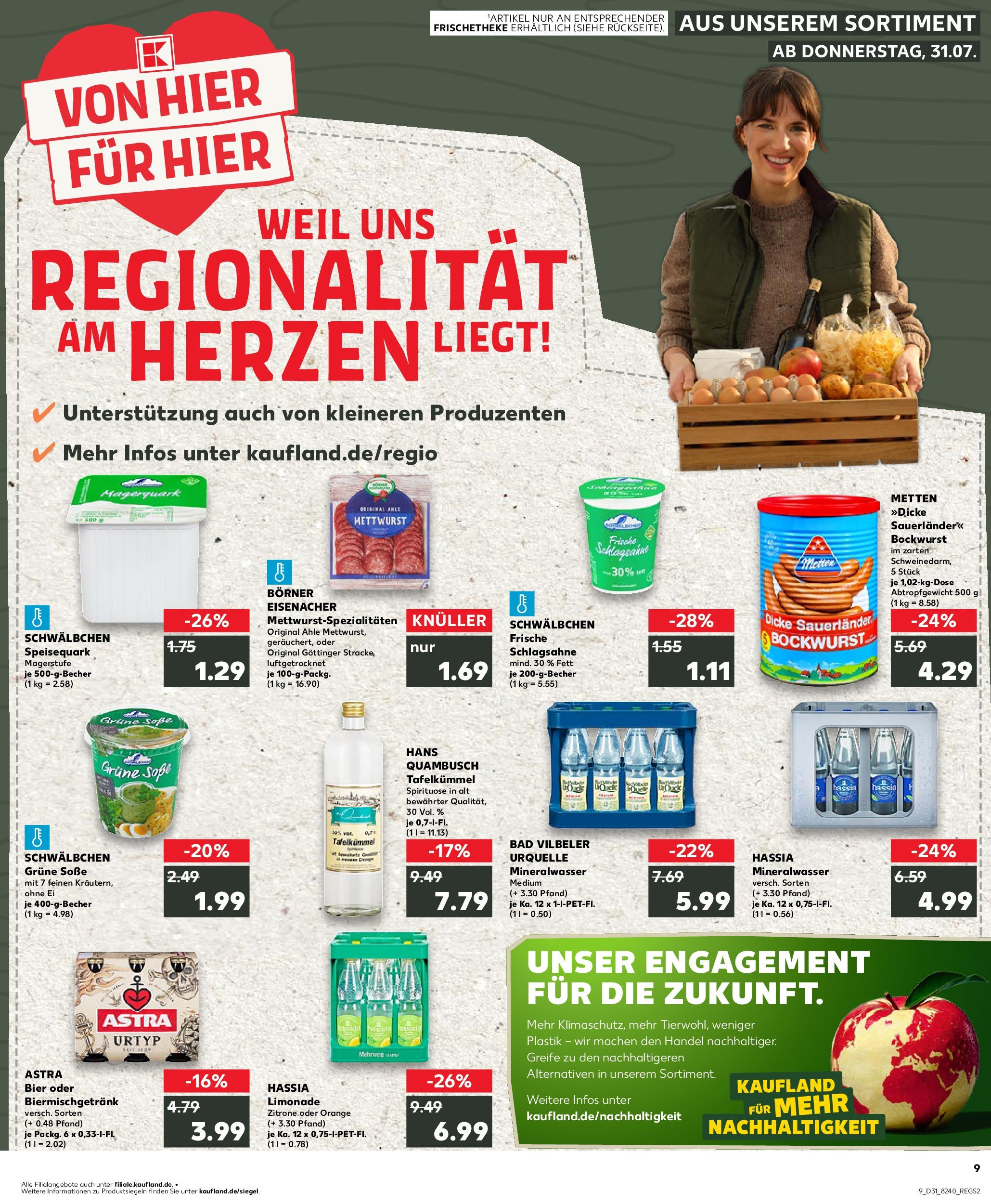 Prospekt Kaufland ab 31.07.2025 » Angebote und Werbung Online | Seite: 9 | Produkte: Schlagsahne, Mineralwasser, Soße, Zitrone Prospekt Kaufland ab 31.07.2025 » Angebote Online zum Blättern | Seite: 9 | Produkte: Schlagsahne, Mineralwasser, Soße, Zitrone