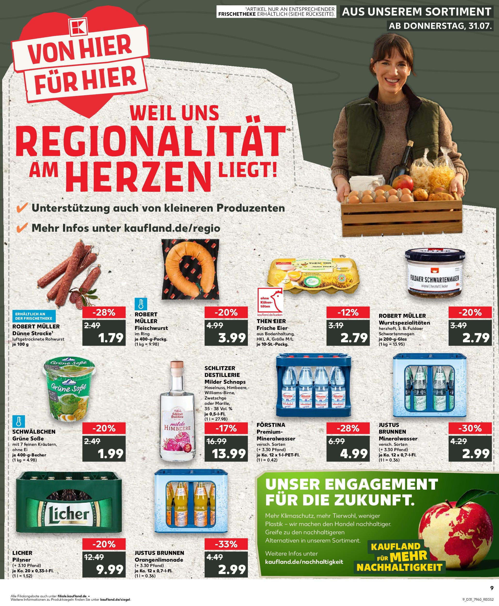 Prospekt Kaufland ab 31.07.2025 » Angebote und Werbung Online | Seite: 9 | Produkte: Eier, Schnaps, Soße, Himbeere Prospekt Kaufland ab 31.07.2025 » Angebote Online zum Blättern | Seite: 9 | Produkte: Eier, Schnaps, Soße, Himbeere