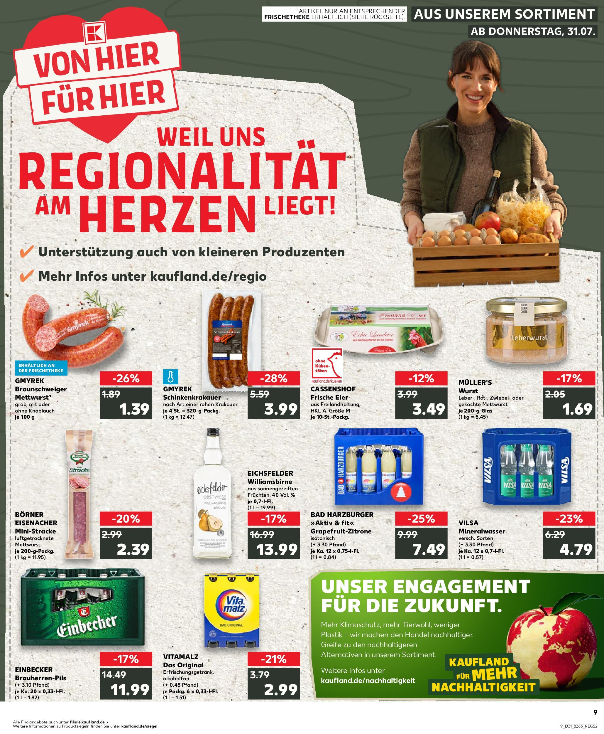 Prospekt Kaufland ab 31.07.2025 » Angebote und Werbung Online | Seite: 9 | Produkte: Bad, Mineralwasser, Wurst, Knoblauch Prospekt Kaufland ab 31.07.2025 » Angebote Online zum Blättern | Seite: 9 | Produkte: Bad, Mineralwasser, Wurst, Knoblauch