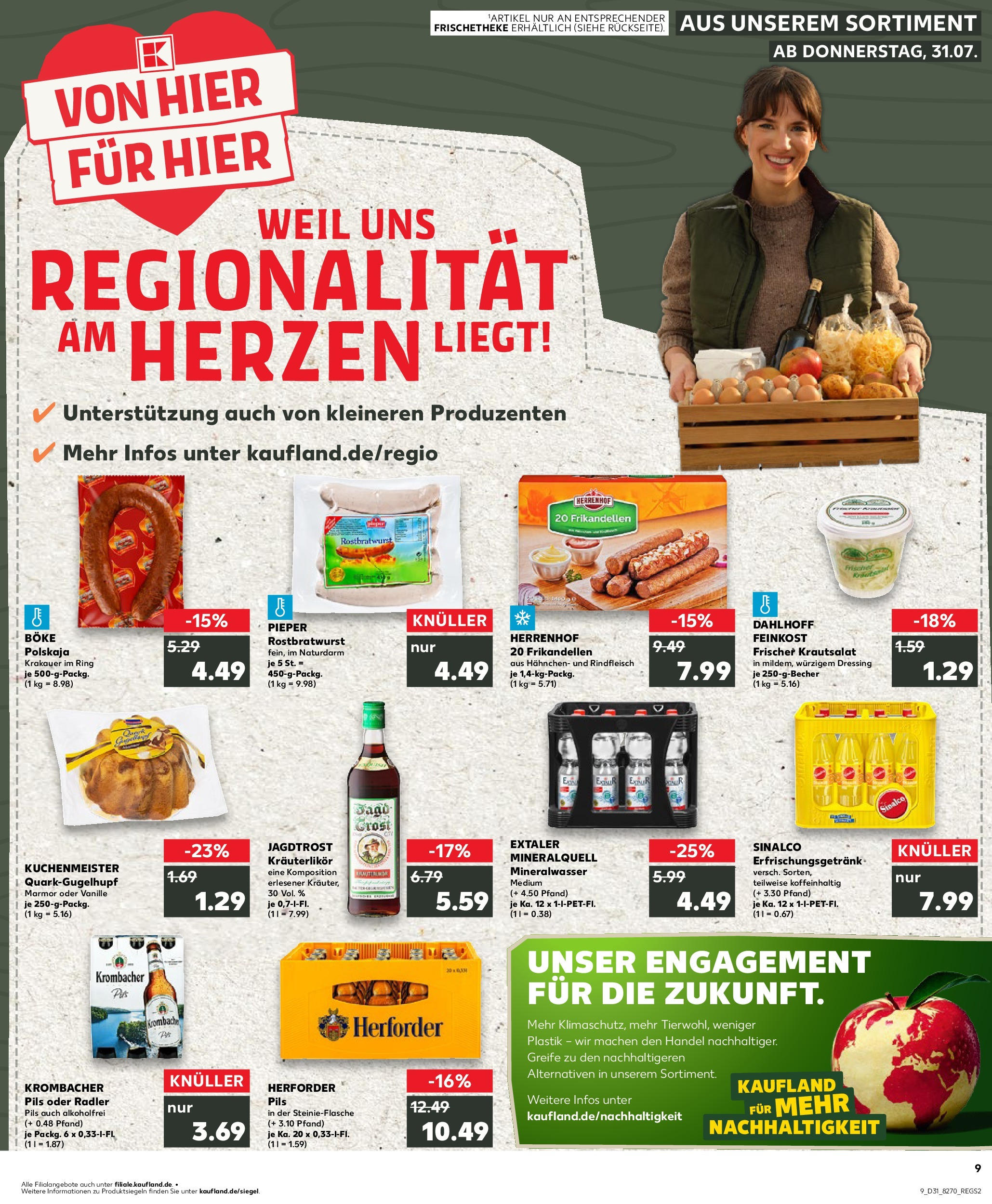 Prospekt Kaufland ab 31.07.2025 » Angebote und Werbung Online | Seite: 9 | Produkte: Sinalco, Hahnchen, Pils, Mineralwasser Prospekt Kaufland ab 31.07.2025 » Angebote Online zum Blättern | Seite: 9 | Produkte: Sinalco, Hahnchen, Pils, Mineralwasser