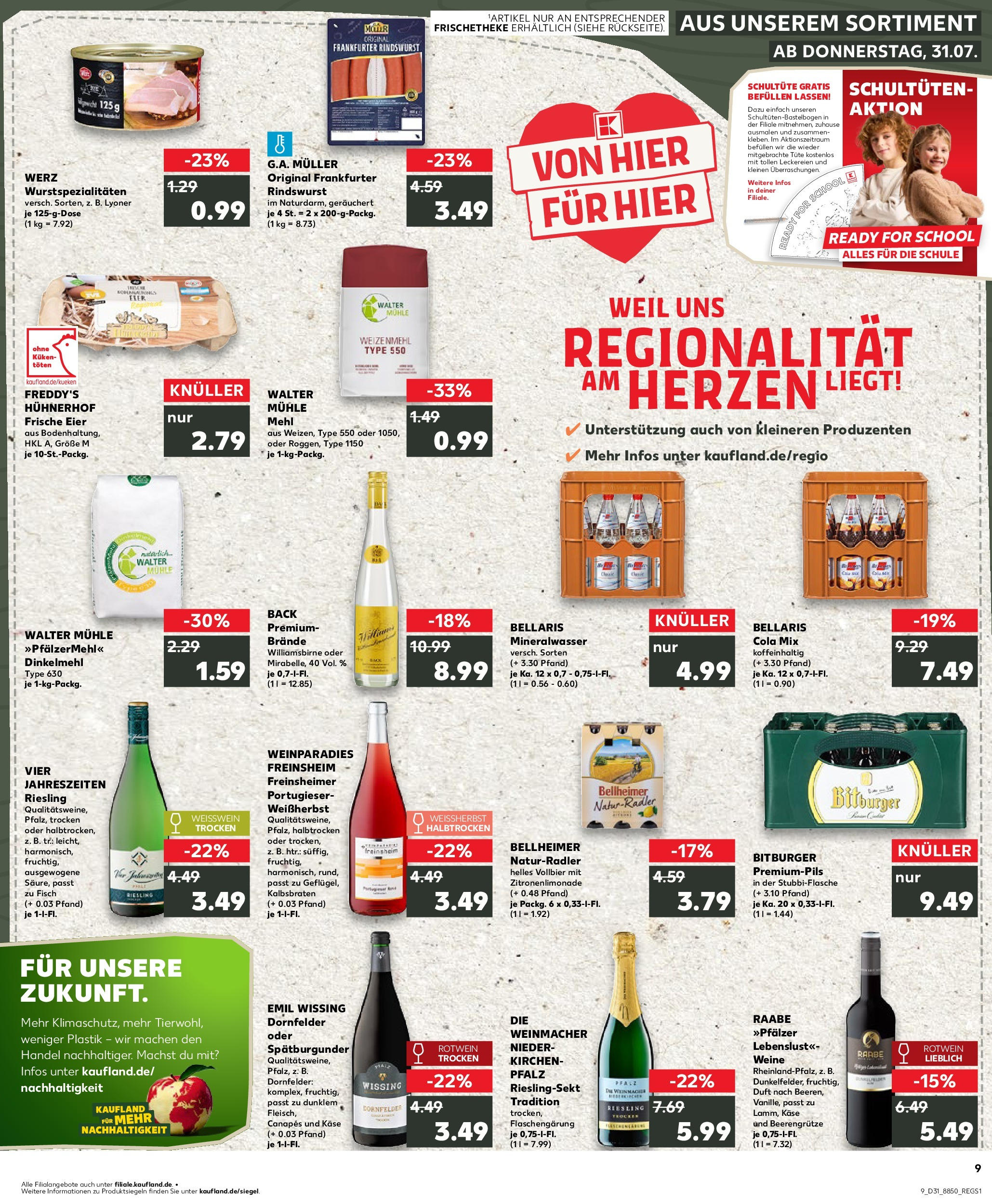 Prospekt Kaufland ab 31.07.2025 » Angebote und Werbung Online | Seite: 9 | Produkte: Bitburger, Cola, Eier, Duft Prospekt Kaufland ab 31.07.2025 » Angebote Online zum Blättern | Seite: 9 | Produkte: Bitburger, Cola, Eier, Duft