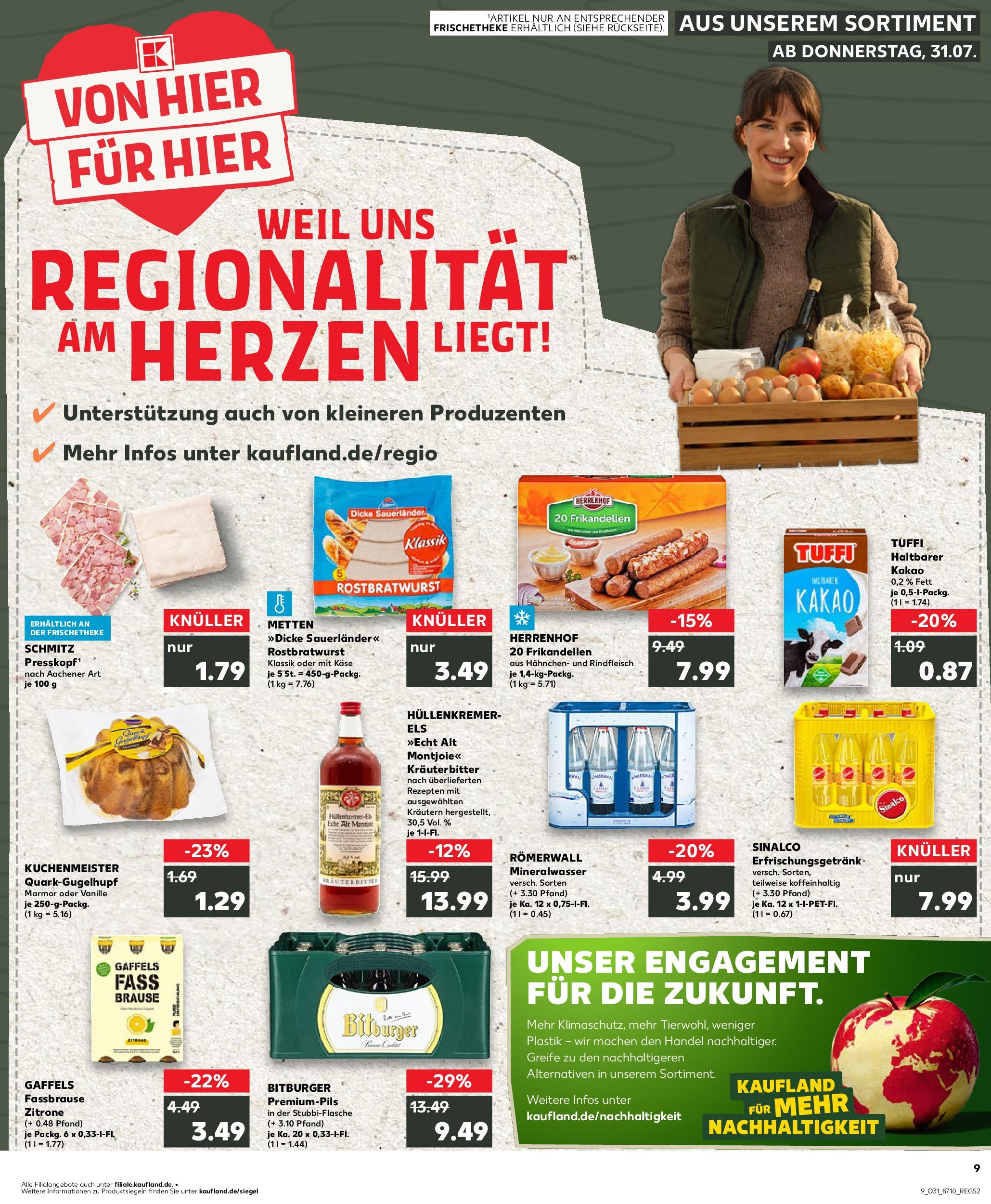 Prospekt Kaufland ab 31.07.2025 » Angebote und Werbung Online | Seite: 9 | Produkte: Hahnchen, Käse, Zitrone, Fassbrause Prospekt Kaufland ab 31.07.2025 » Angebote Online zum Blättern | Seite: 9 | Produkte: Hahnchen, Käse, Zitrone, Fassbrause
