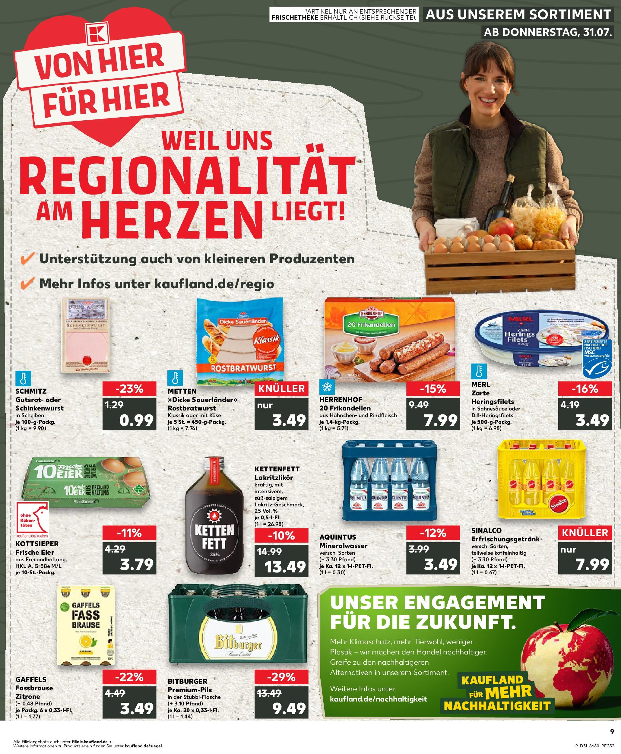 Prospekt Kaufland ab 31.07.2025 » Angebote und Werbung Online | Seite: 9 | Produkte: Sinalco, Eier, Mineralwasser, Rindfleisch Prospekt Kaufland ab 31.07.2025 » Angebote Online zum Blättern | Seite: 9 | Produkte: Sinalco, Eier, Mineralwasser, Rindfleisch