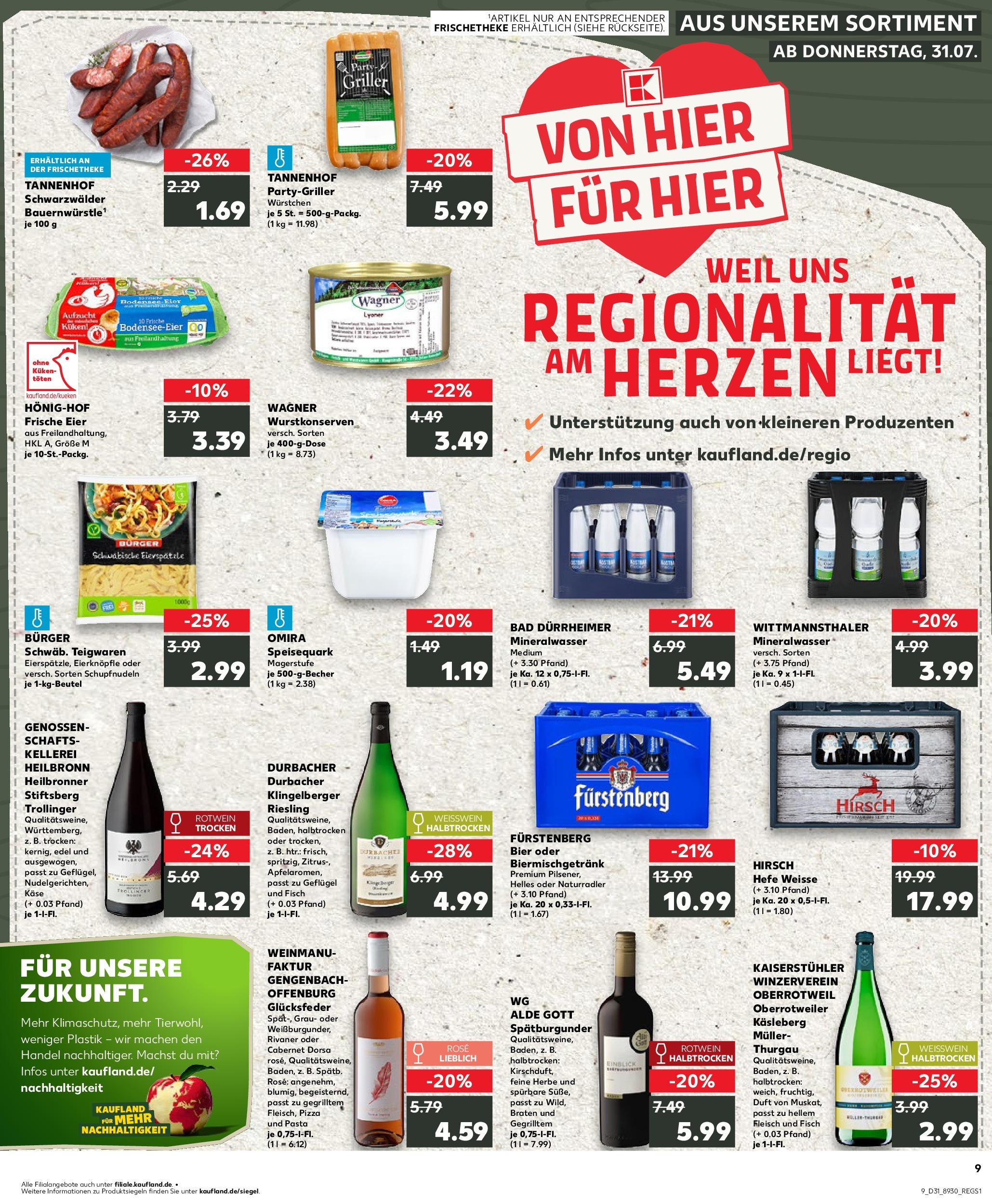 Prospekt Kaufland ab 31.07.2025 » Angebote und Werbung Online | Seite: 9 | Produkte: Bier, Weißwein, Fisch, Griller Prospekt Kaufland ab 31.07.2025 » Angebote Online zum Blättern | Seite: 9 | Produkte: Bier, Weißwein, Fisch, Griller