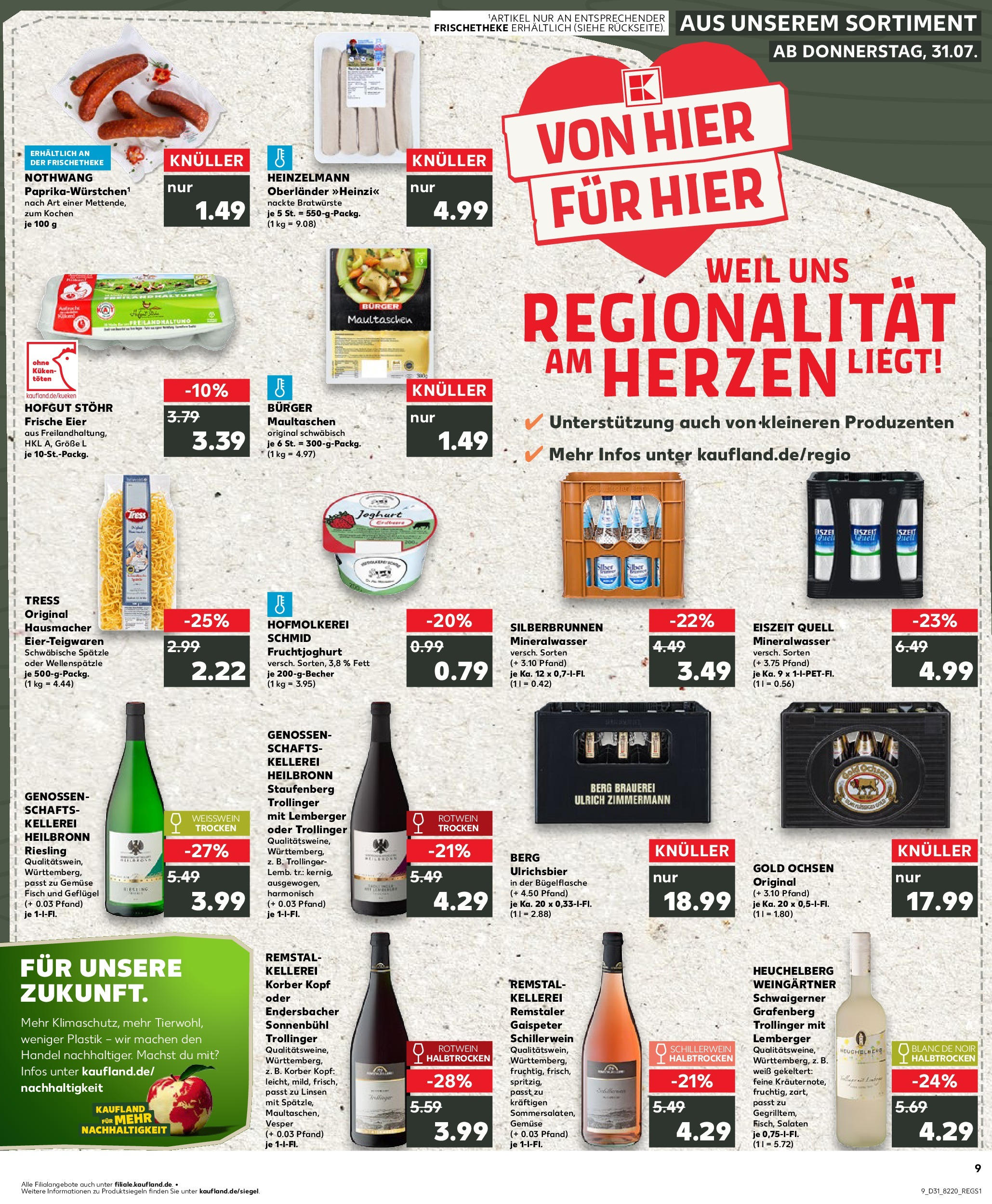 Prospekt Kaufland ab 31.07.2025 » Angebote und Werbung Online | Seite: 9 | Produkte: Joghurt, Eier, Rotwein, Rotwein halbtrocken Prospekt Kaufland ab 31.07.2025 » Angebote Online zum Blättern | Seite: 9 | Produkte: Joghurt, Eier, Rotwein, Rotwein halbtrocken