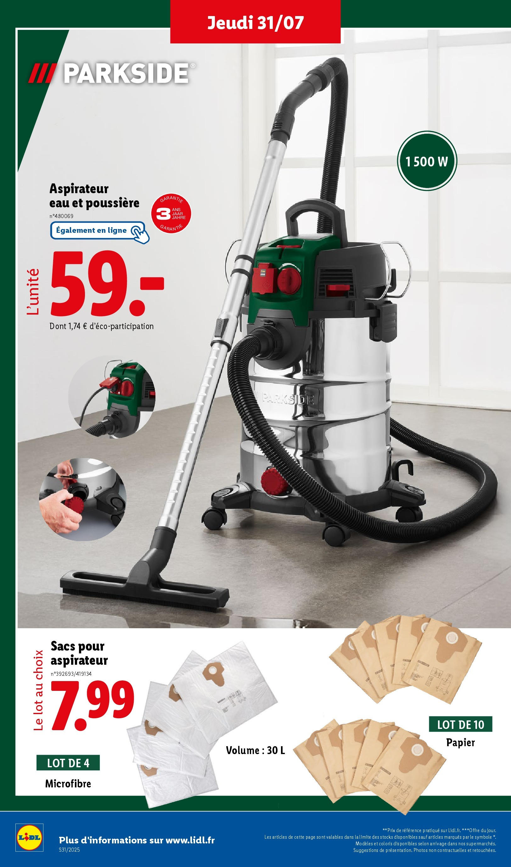 Catalogue LIDL du 30/07/2025 | Promo prospectus en ligne | Page: 4 | Produits: Aspirateur, Aspirateur eau et poussière Catalogue LIDL du 30/07/2025 | Promo prospectus en ligne | Page: 4 | Produits: Aspirateur, Aspirateur eau et poussière