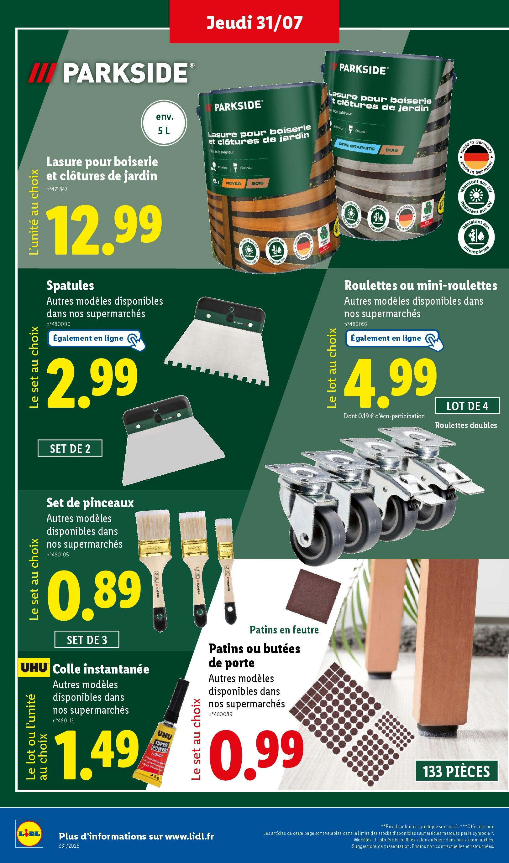 Catalogue LIDL du 30/07/2025 | Promo prospectus en ligne | Page: 6 | Produits: Pinceau, Porte, Colle Catalogue LIDL du 30/07/2025 | Promo prospectus en ligne | Page: 6 | Produits: Pinceau, Porte, Colle