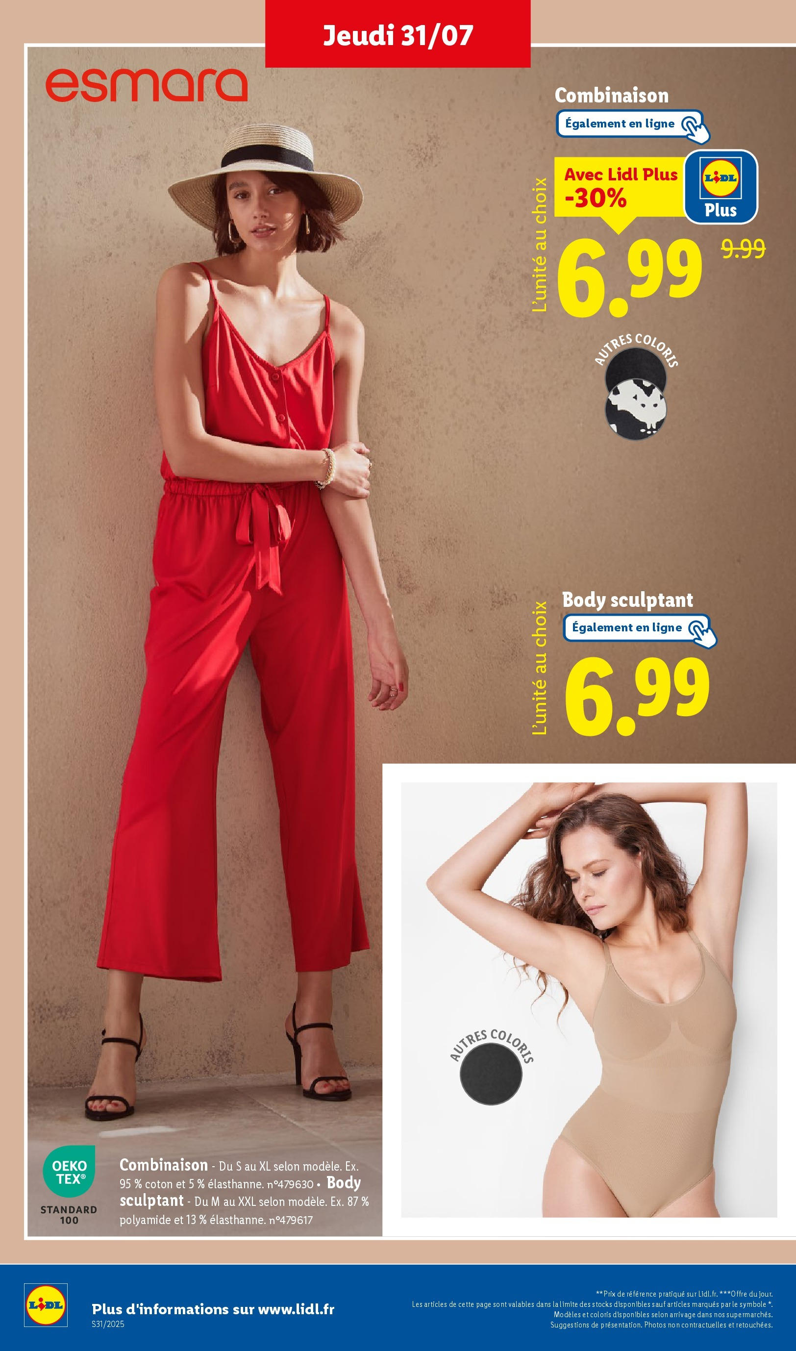 Catalogue LIDL du 30/07/2025 | Promo prospectus en ligne | Page: 10 | Produits: Body, Coton, Combinaison Catalogue LIDL du 30/07/2025 | Promo prospectus en ligne | Page: 10 | Produits: Body, Coton, Combinaison