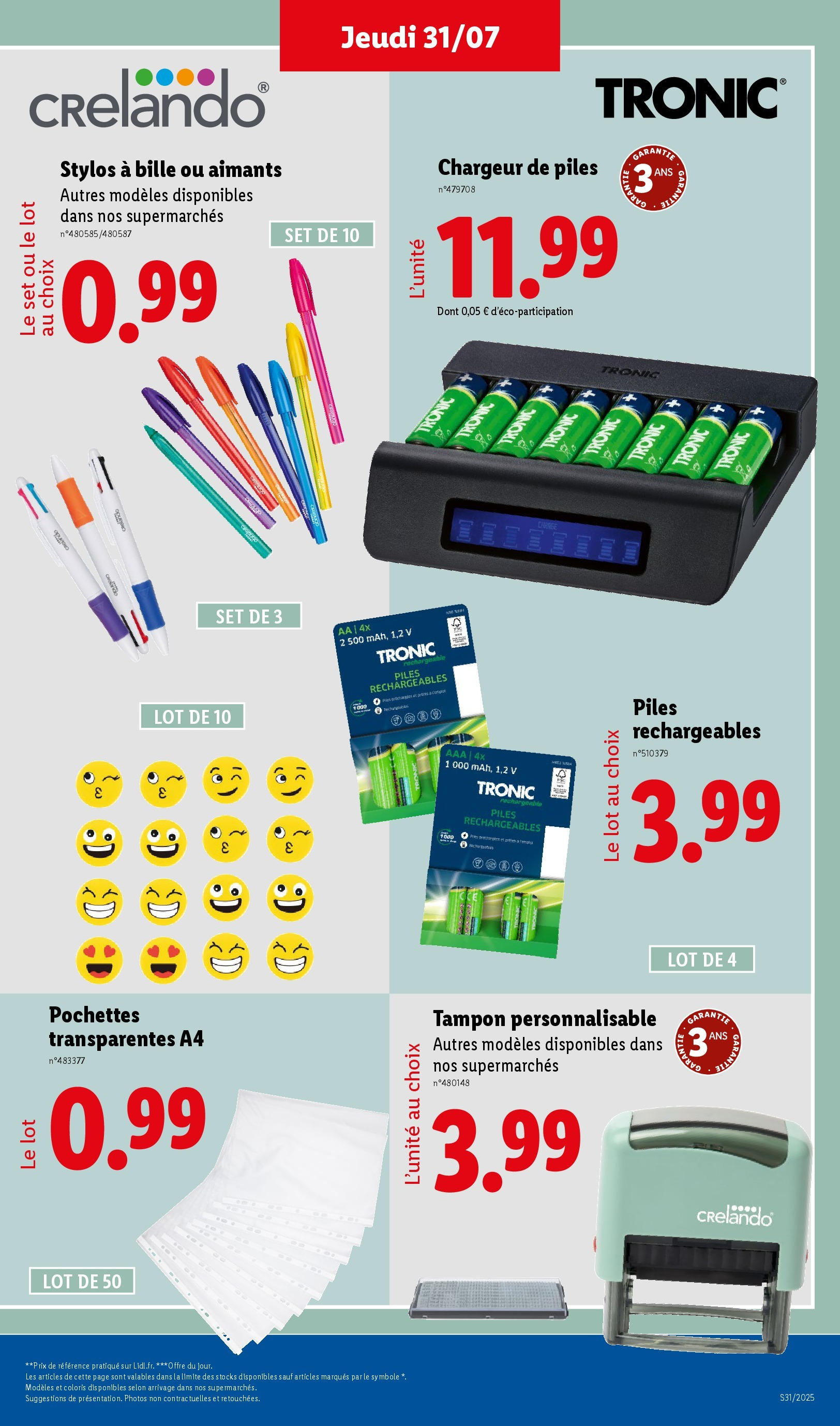 Catalogue LIDL du 30/07/2025 | Promo prospectus en ligne | Page: 13 | Produits: Tampon, Piles Catalogue LIDL du 30/07/2025 | Promo prospectus en ligne | Page: 13 | Produits: Tampon, Piles