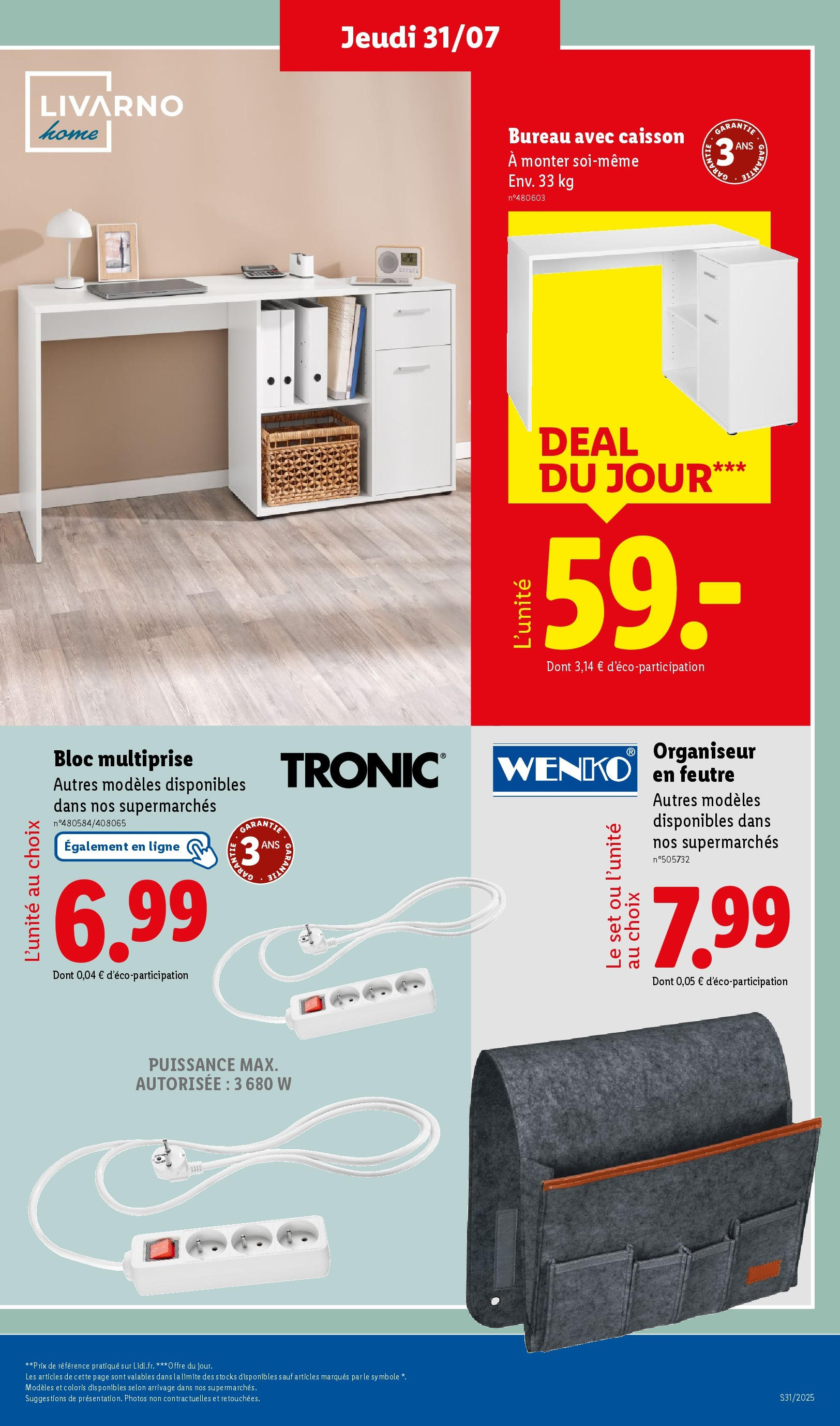 Catalogue LIDL du 30/07/2025 | Promo prospectus en ligne | Page: 15 | Produits: Bureau Catalogue LIDL du 30/07/2025 | Promo prospectus en ligne | Page: 15 | Produits: Bureau