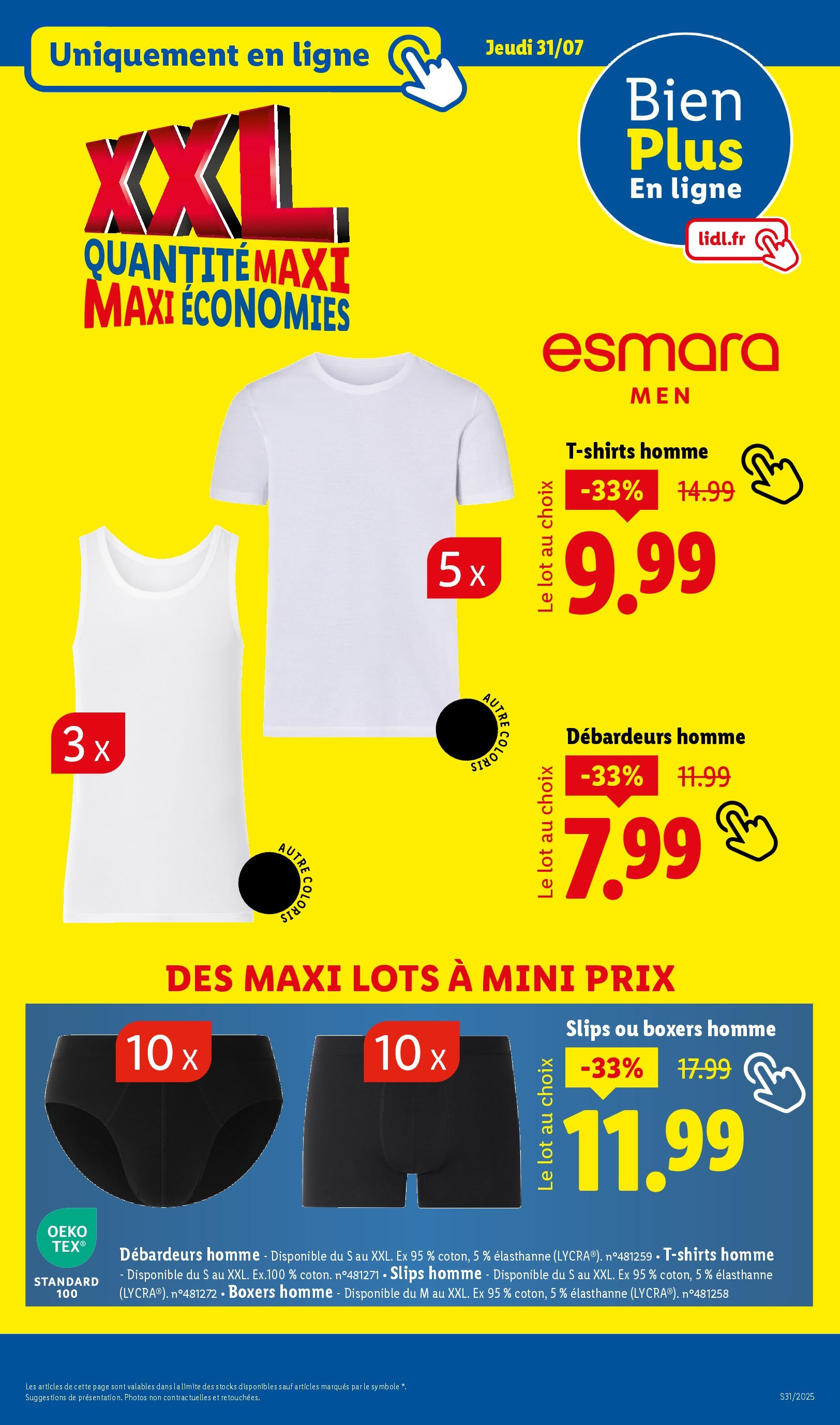 Catalogue LIDL du 30/07/2025 | Promo prospectus en ligne | Page: 21 | Produits: Slips Catalogue LIDL du 30/07/2025 | Promo prospectus en ligne | Page: 21 | Produits: Slips