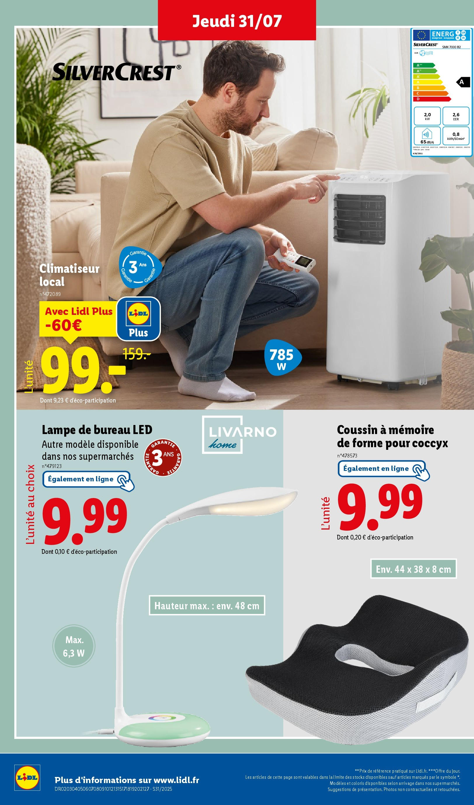 Catalogue LIDL du 30/07/2025 | Promo prospectus en ligne | Page: 14 | Produits: Bureau, Climatiseur, Lampe, Lampe de bureau Catalogue LIDL du 30/07/2025 | Promo prospectus en ligne | Page: 14 | Produits: Bureau, Climatiseur, Lampe, Lampe de bureau
