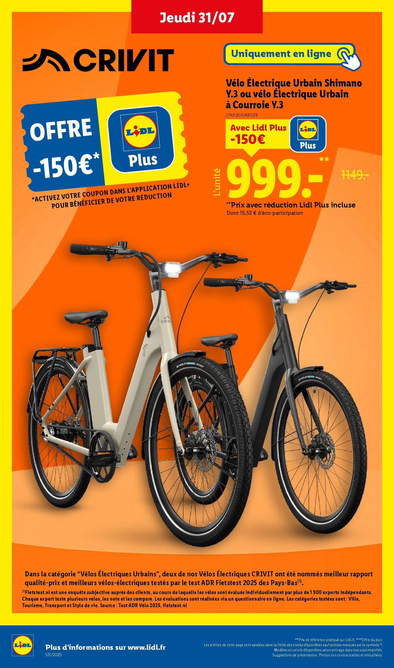Catalogue LIDL du 30/07/2025 | Promo prospectus en ligne | Page: 16 | Produits: Vélo, Vélo électrique Catalogue LIDL du 30/07/2025 | Promo prospectus en ligne | Page: 16 | Produits: Vélo, Vélo électrique
