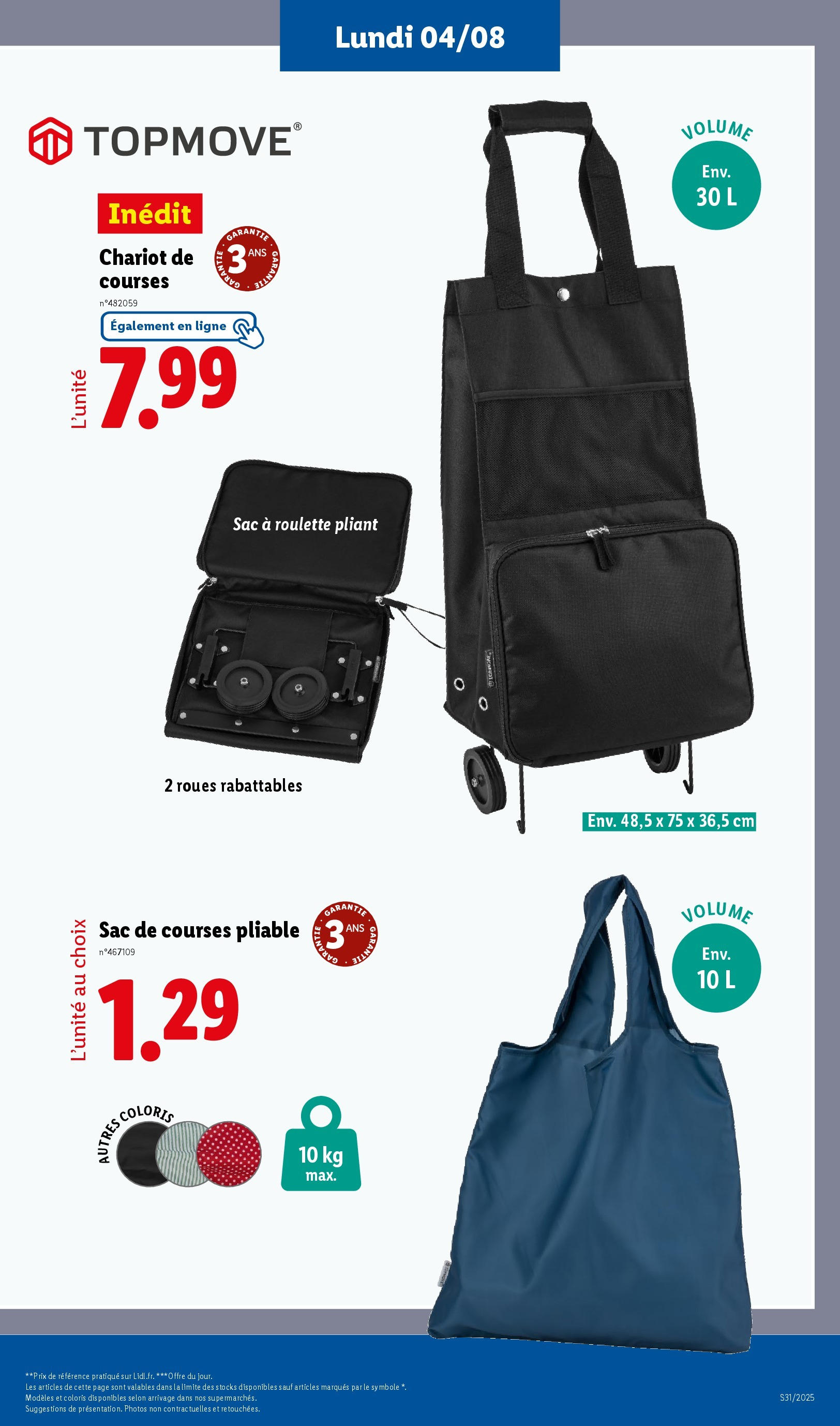 Catalogue LIDL du 30/07/2025 | Promo prospectus en ligne | Page: 25 | Produits: Sac, Chariot de courses Catalogue LIDL du 30/07/2025 | Promo prospectus en ligne | Page: 25 | Produits: Sac, Chariot de courses