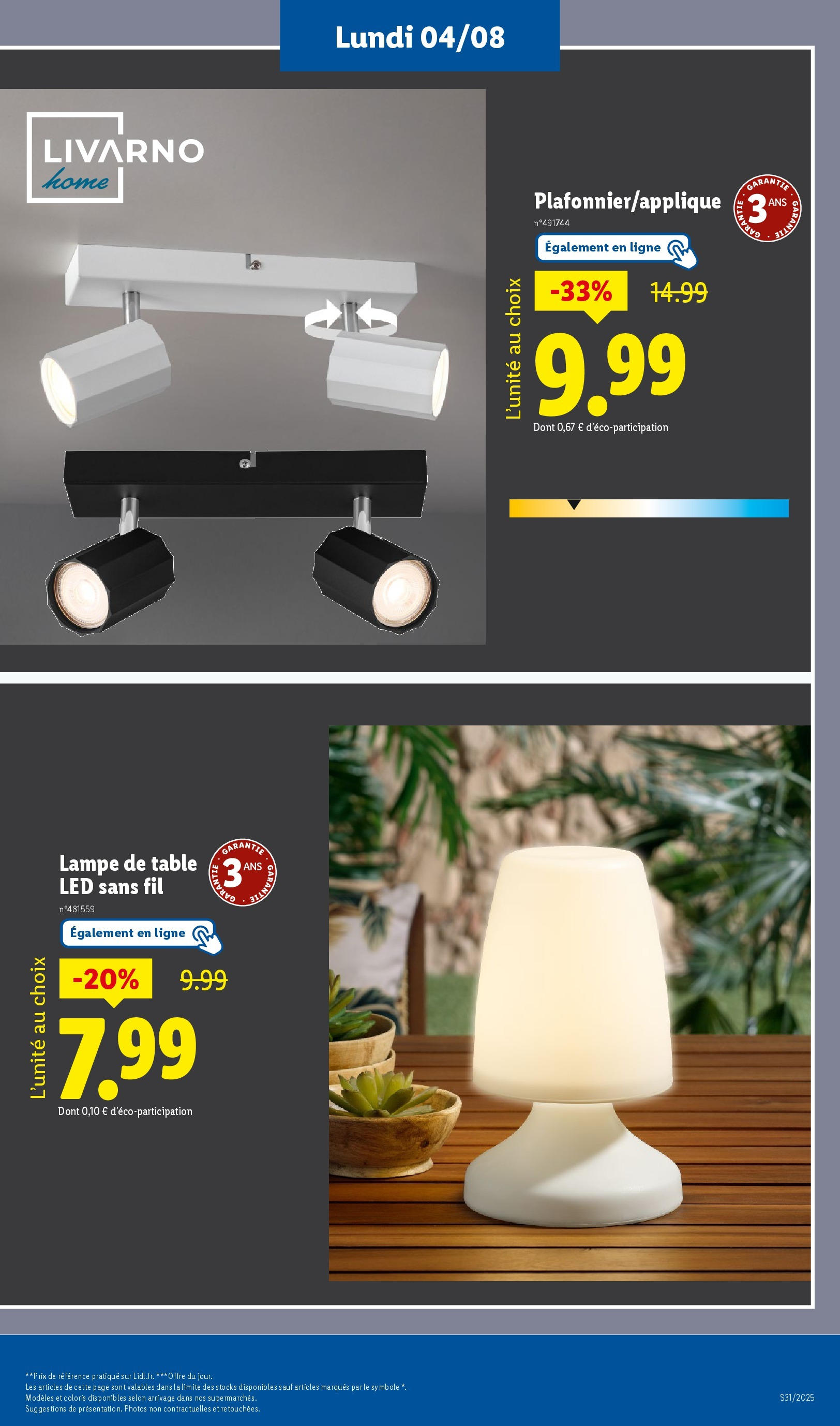 Catalogue LIDL du 30/07/2025 | Promo prospectus en ligne | Page: 27 | Produits: Câble, Table, Lampe Catalogue LIDL du 30/07/2025 | Promo prospectus en ligne | Page: 27 | Produits: Câble, Table, Lampe