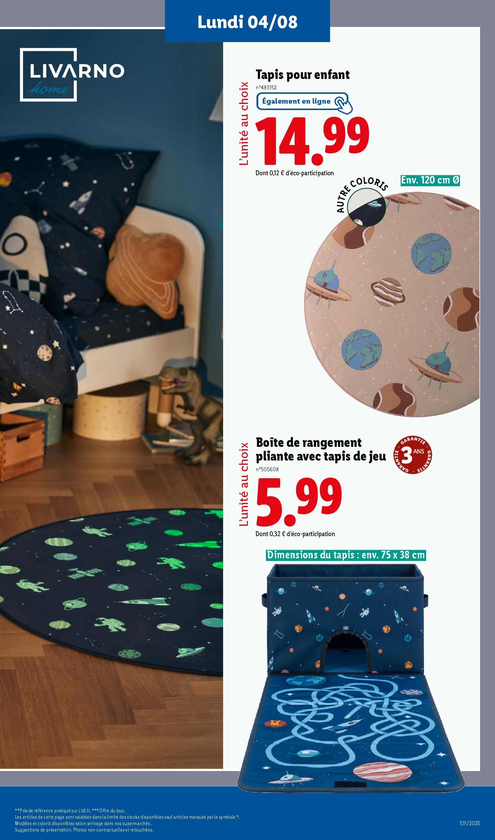 Catalogue LIDL du 30/07/2025 | Promo prospectus en ligne | Page: 33 | Produits: Tapis, Boîte de rangement Catalogue LIDL du 30/07/2025 | Promo prospectus en ligne | Page: 33 | Produits: Tapis, Boîte de rangement